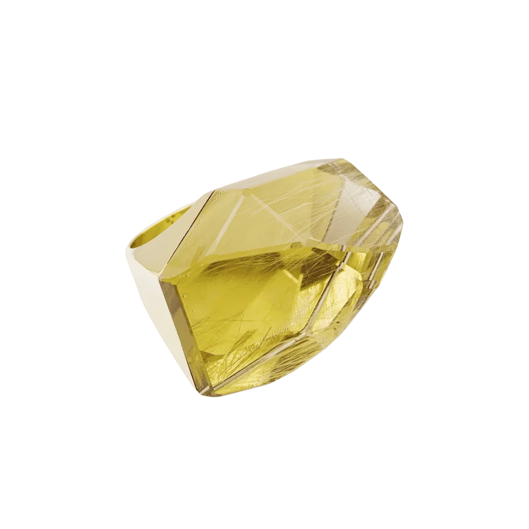 Bague H.STERN Temptation rock en or jaune et quartz rutile