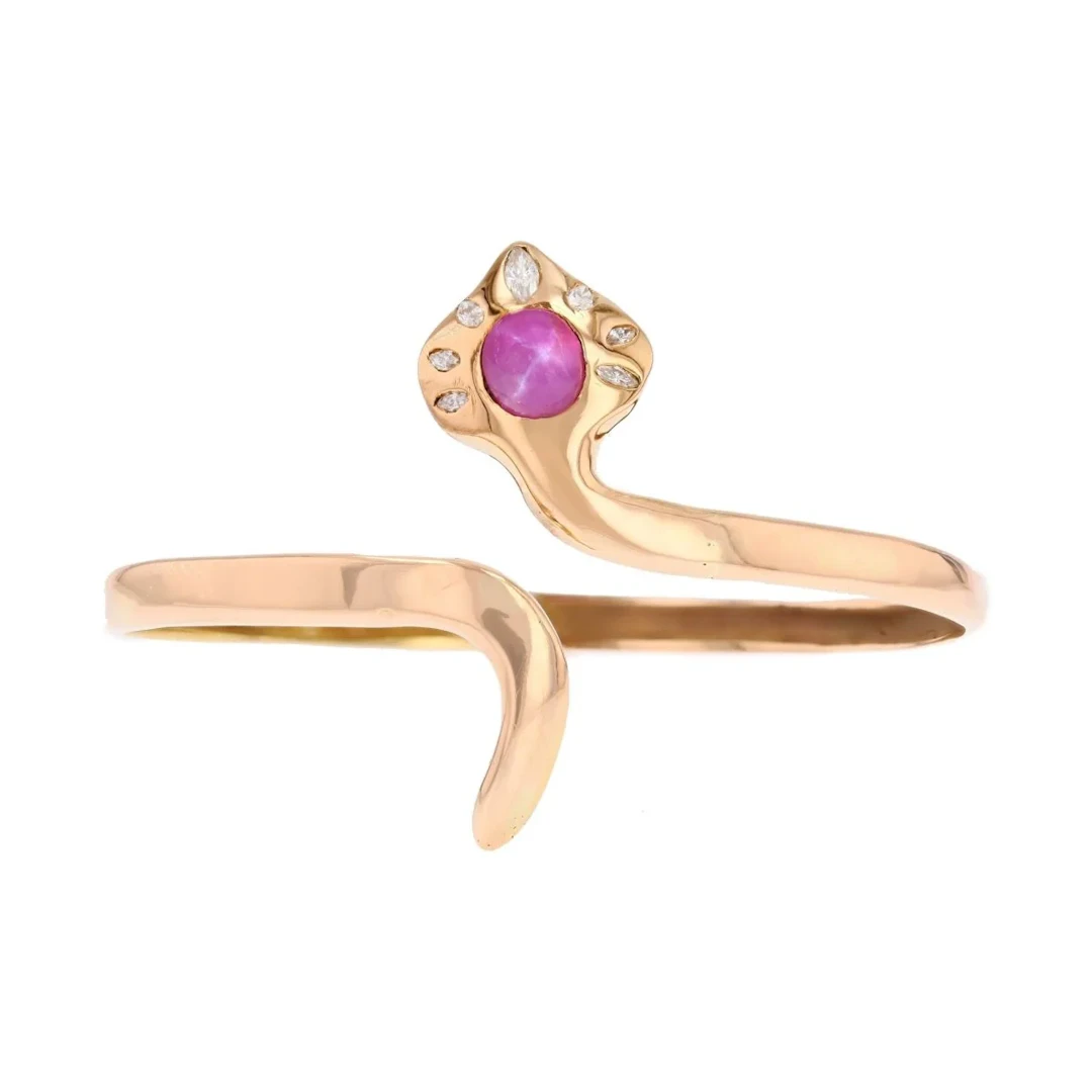 Bracelet Necklace in yellow gold, ruby and diamonds