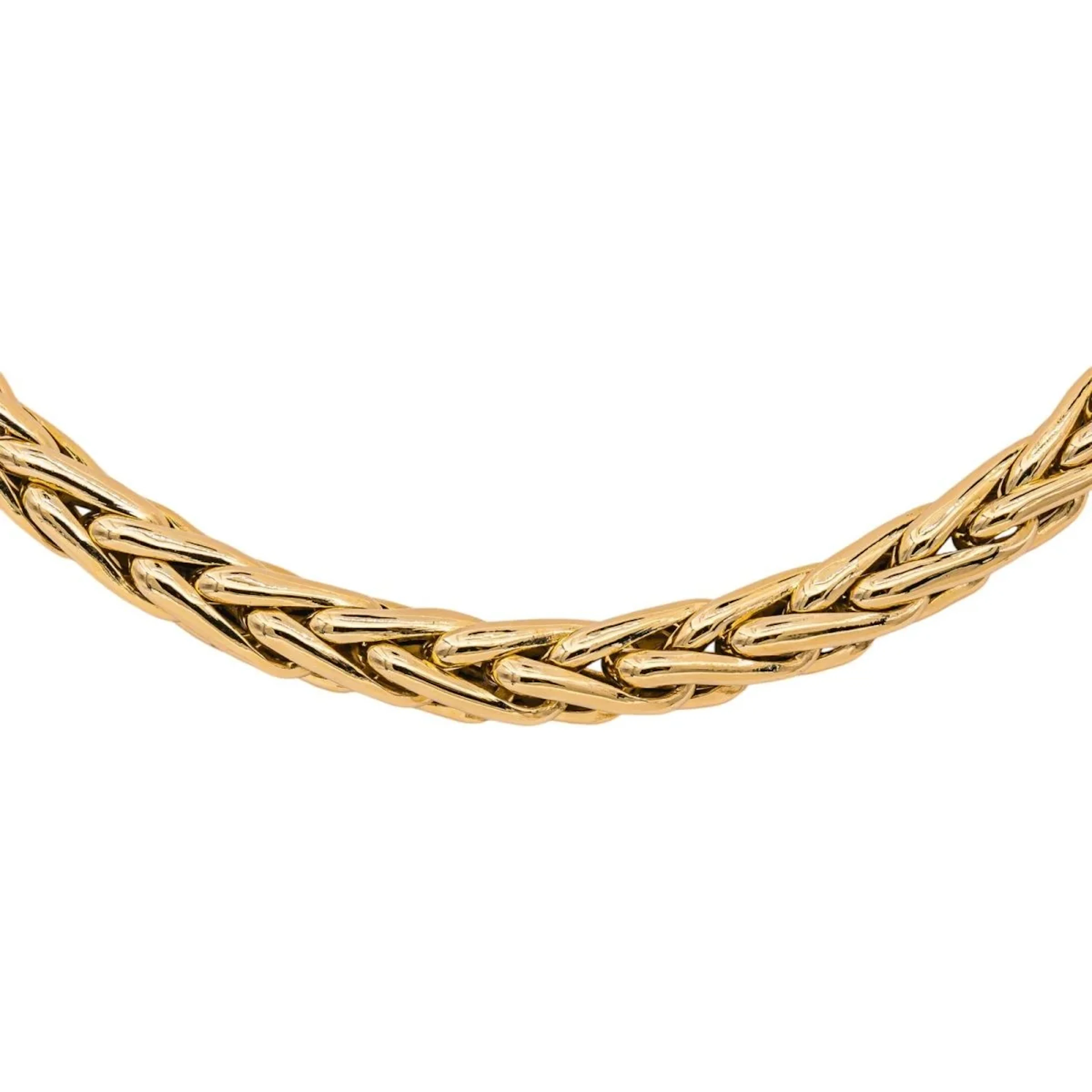 Yellow Gold Palm Leaf Link Necklace
