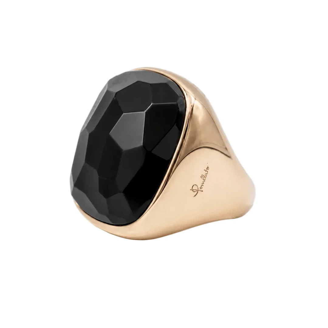 POMELLATO "Victoria" Cocktail Ring in rose gold and jet