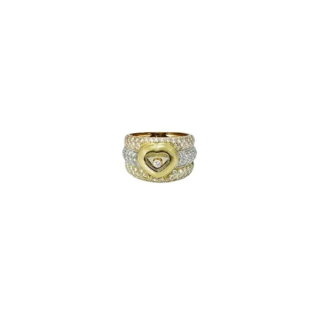 CHOPARD "Happy Diamonds" band ring in yellow gold, white gold, rose