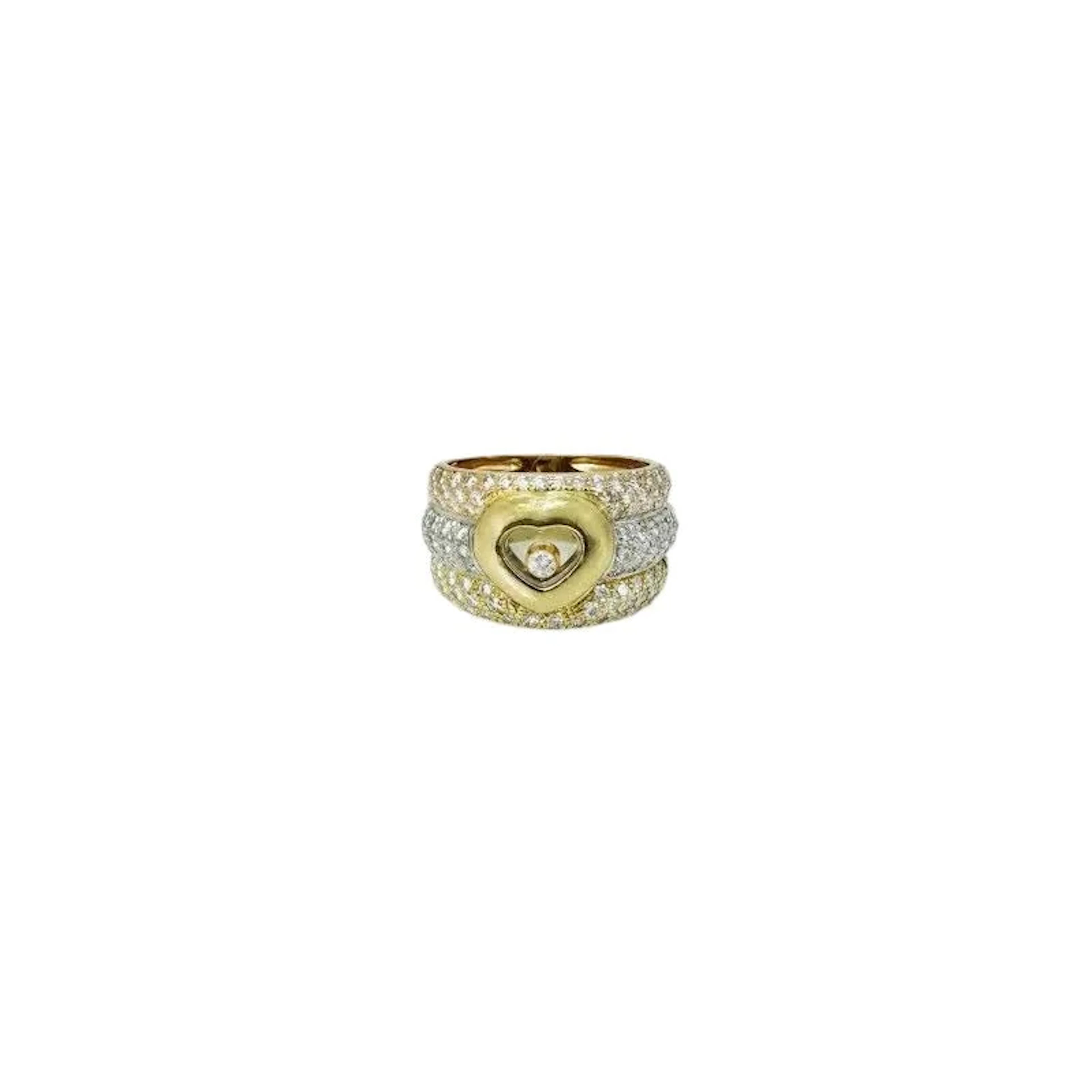 CHOPARD "Happy Diamonds" band ring in yellow gold, white gold, rose