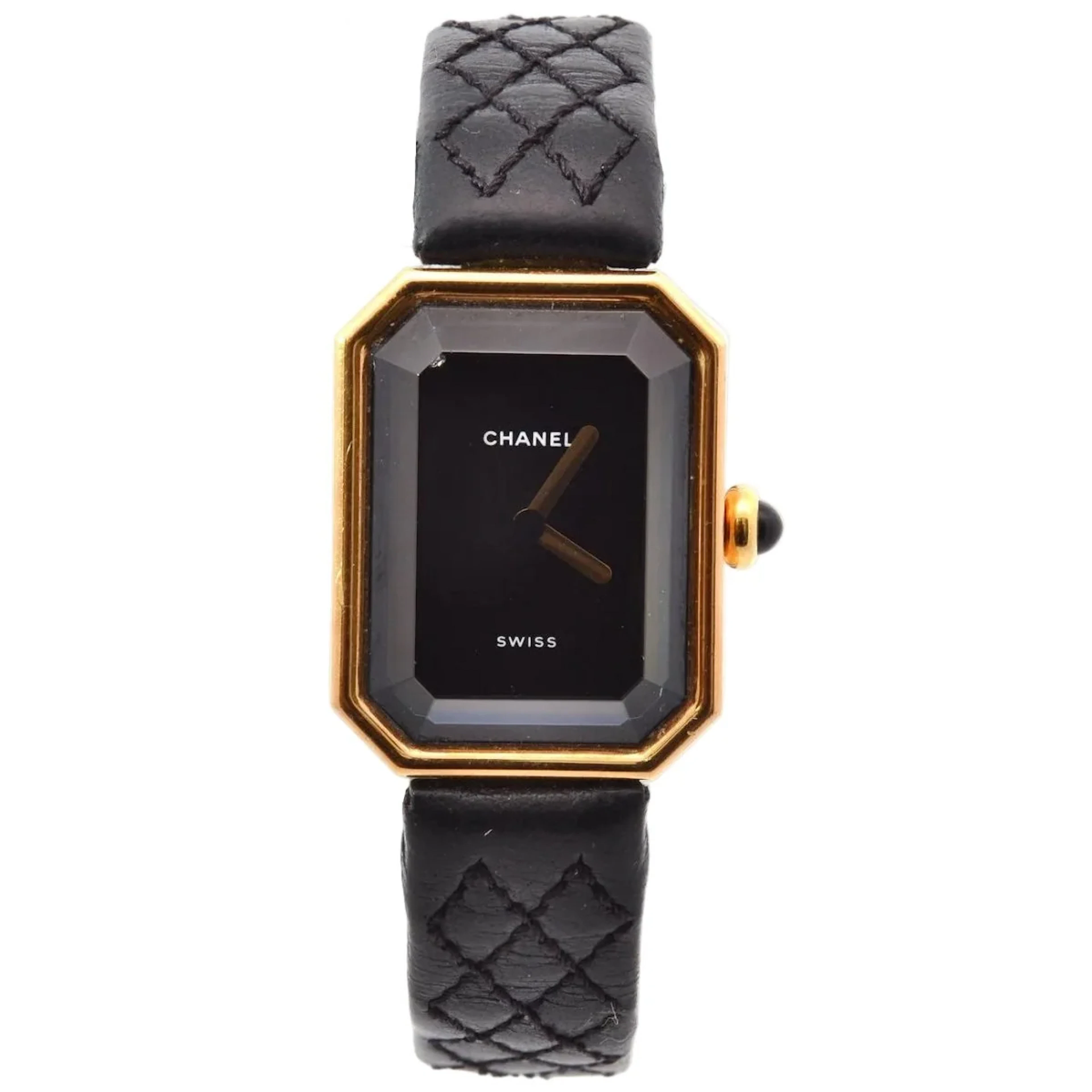 CHANEL "Première" watch in yellow gold, leather, and Quartz