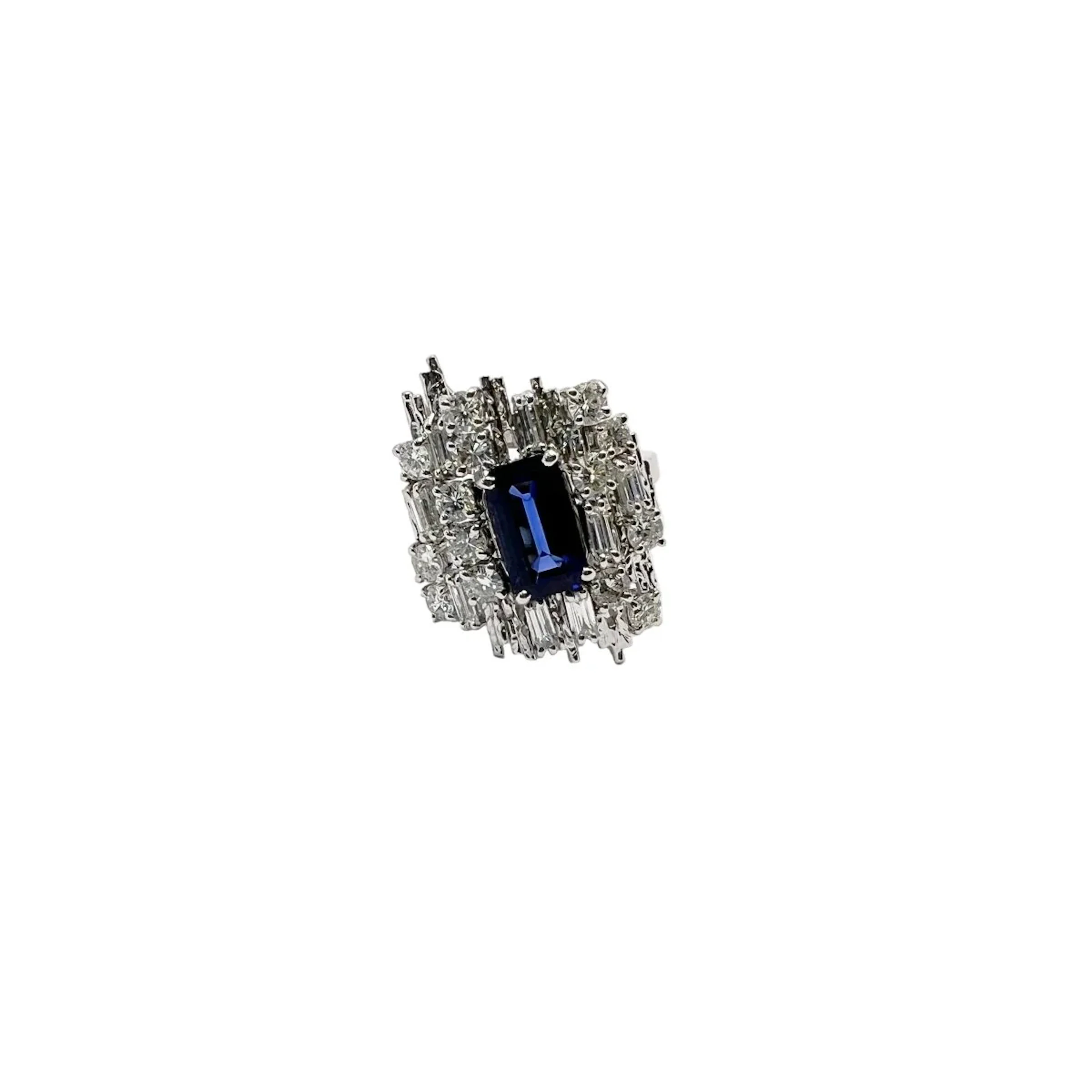 Ring Anello in white gold diamonds and sapphire