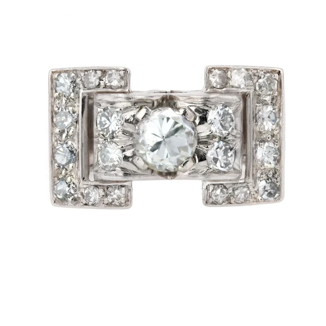 Platinum and Diamonds Signet ring