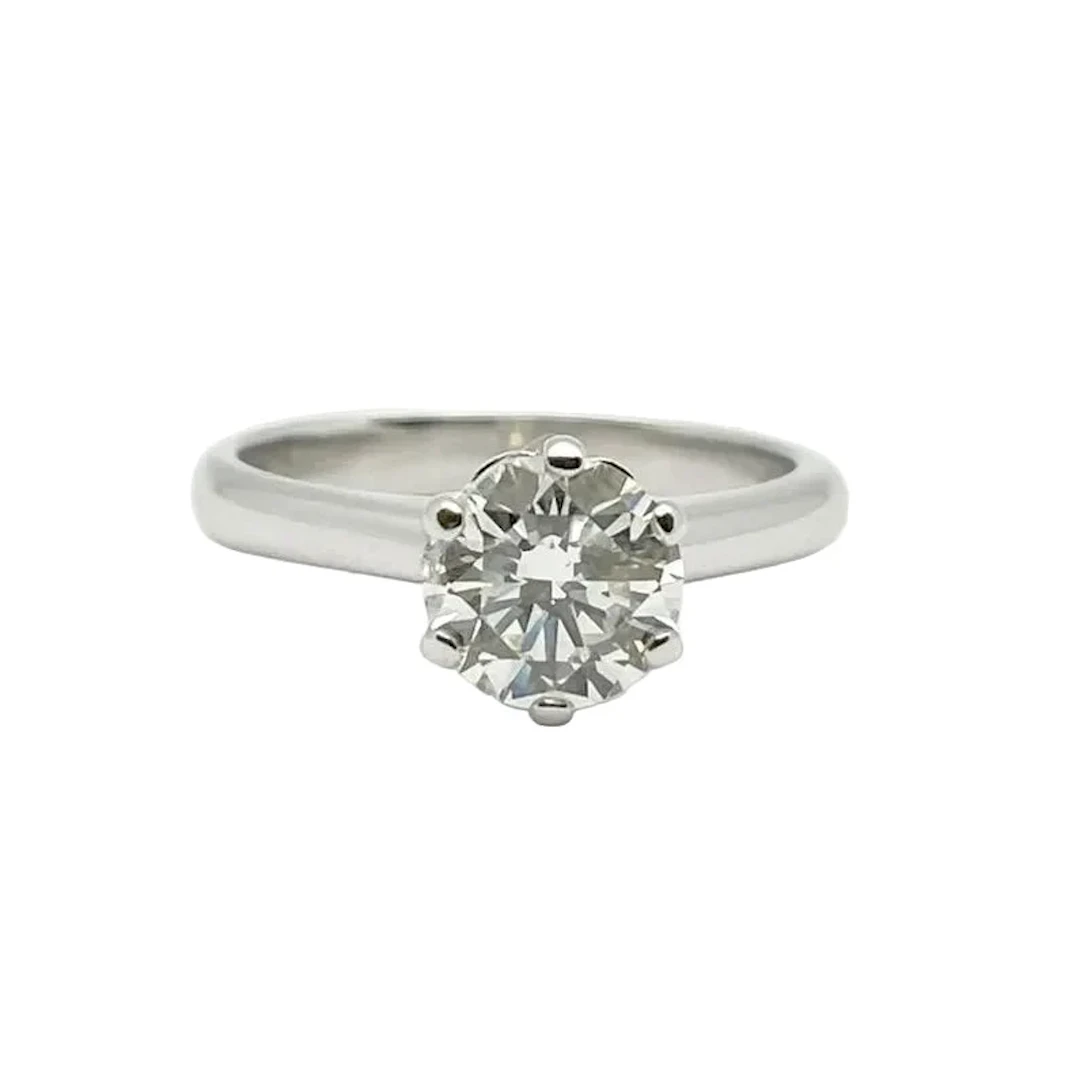 White Gold Solitaire Ring with a Diamond