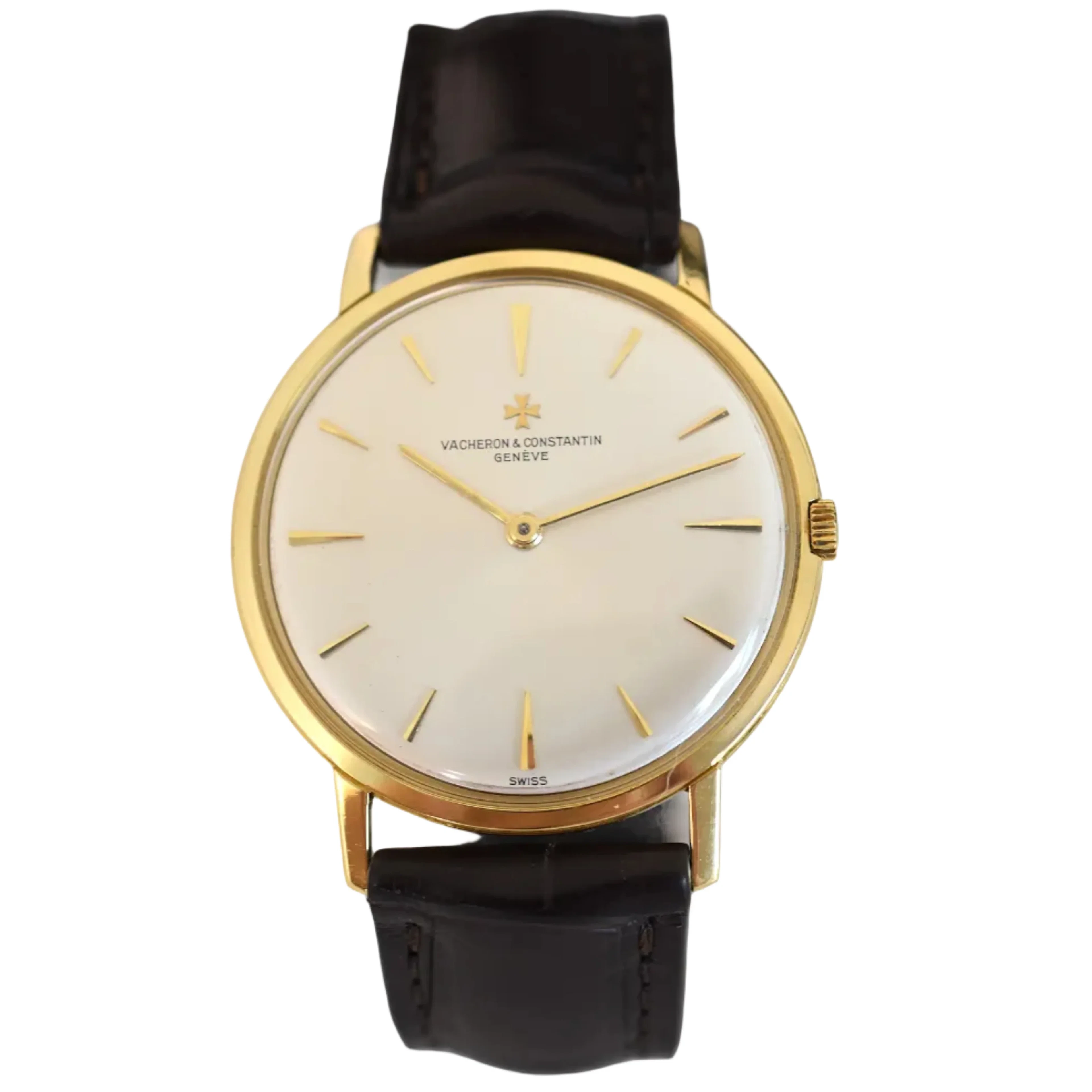 VACHERON & CONSTANTIN watch in yellow gold and leather
