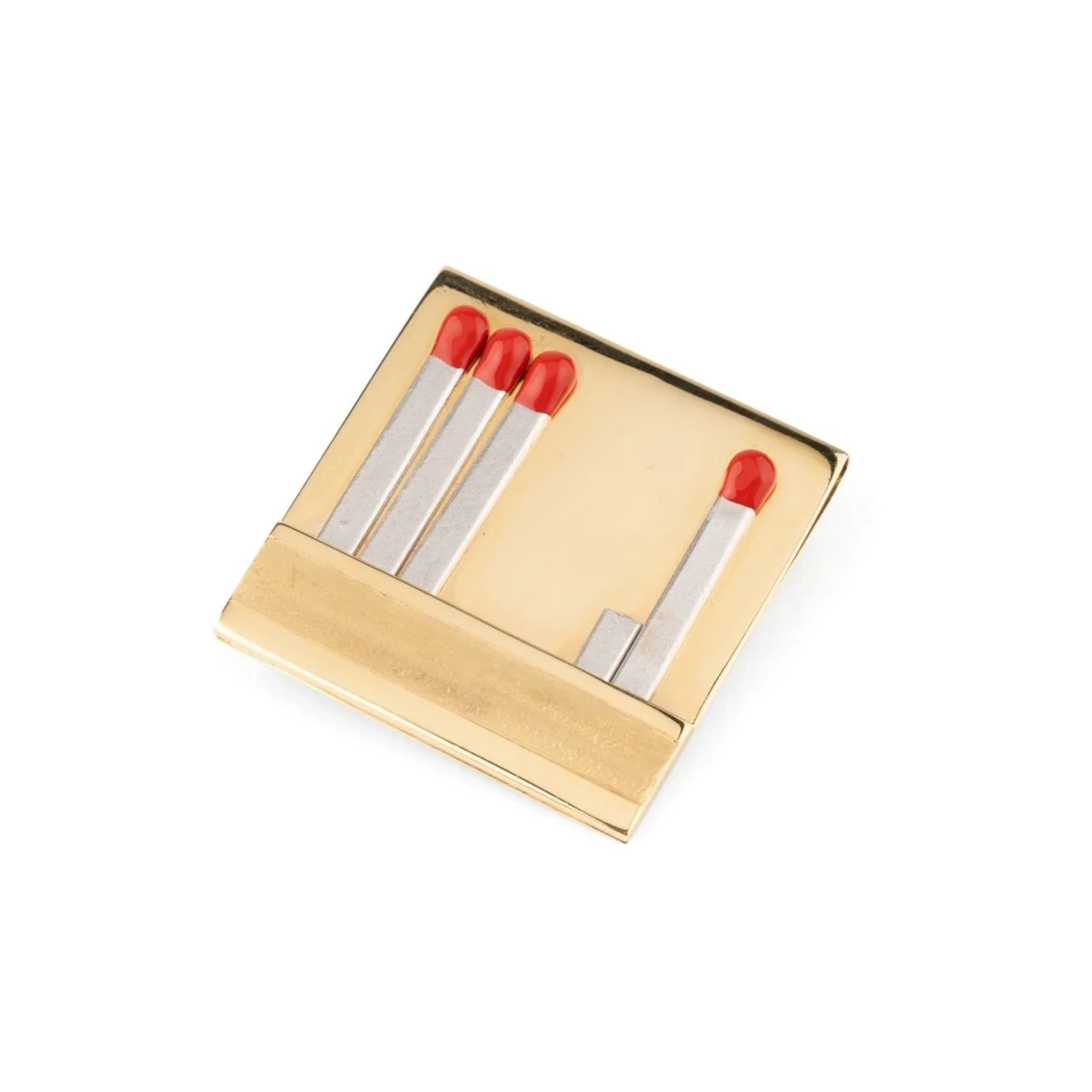 R. HAINS Clip brooch in yellow gold, white gold and enamel, matchbox
