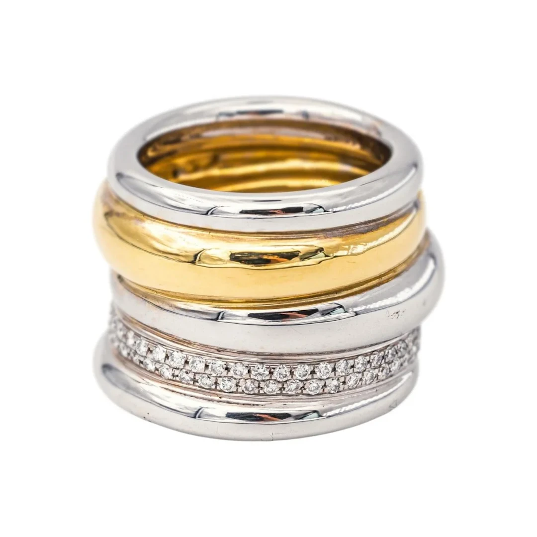 Pomellato Tubolare Ring in White gold with Diamonds