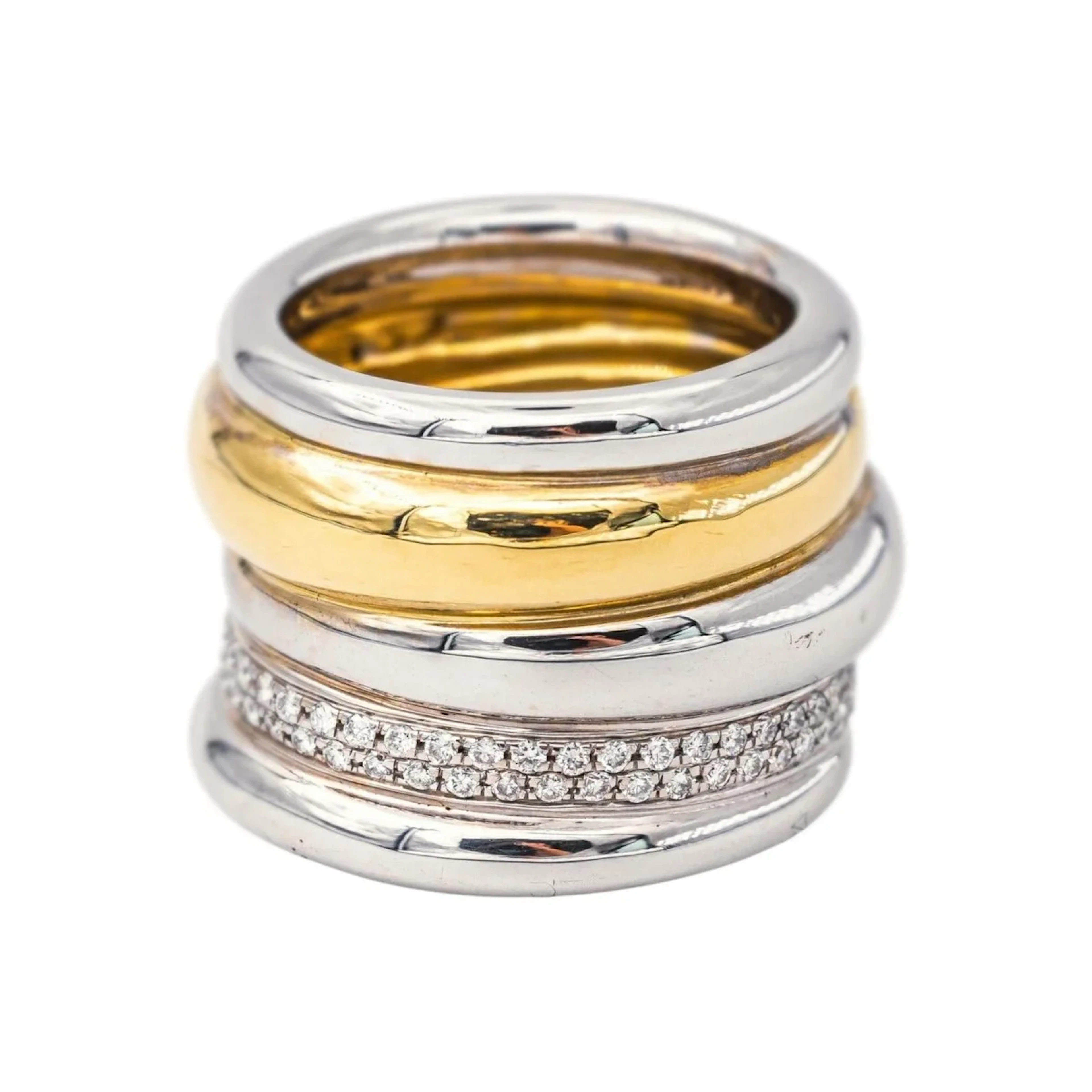 Pomellato Tubolare Ring in White gold with Diamonds