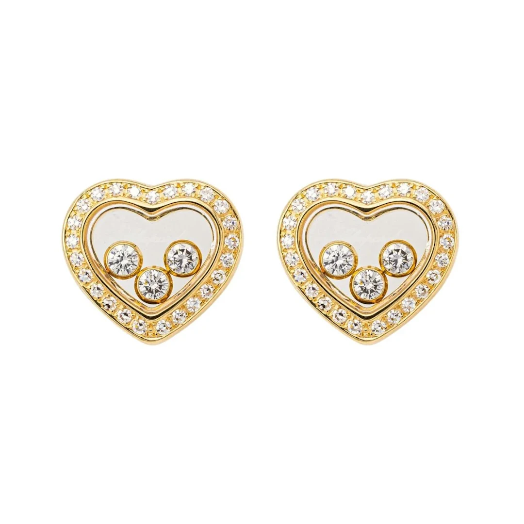 Earrings Happy Diamonds Icons" CHOPARD chips in yellow gold and diamonds
