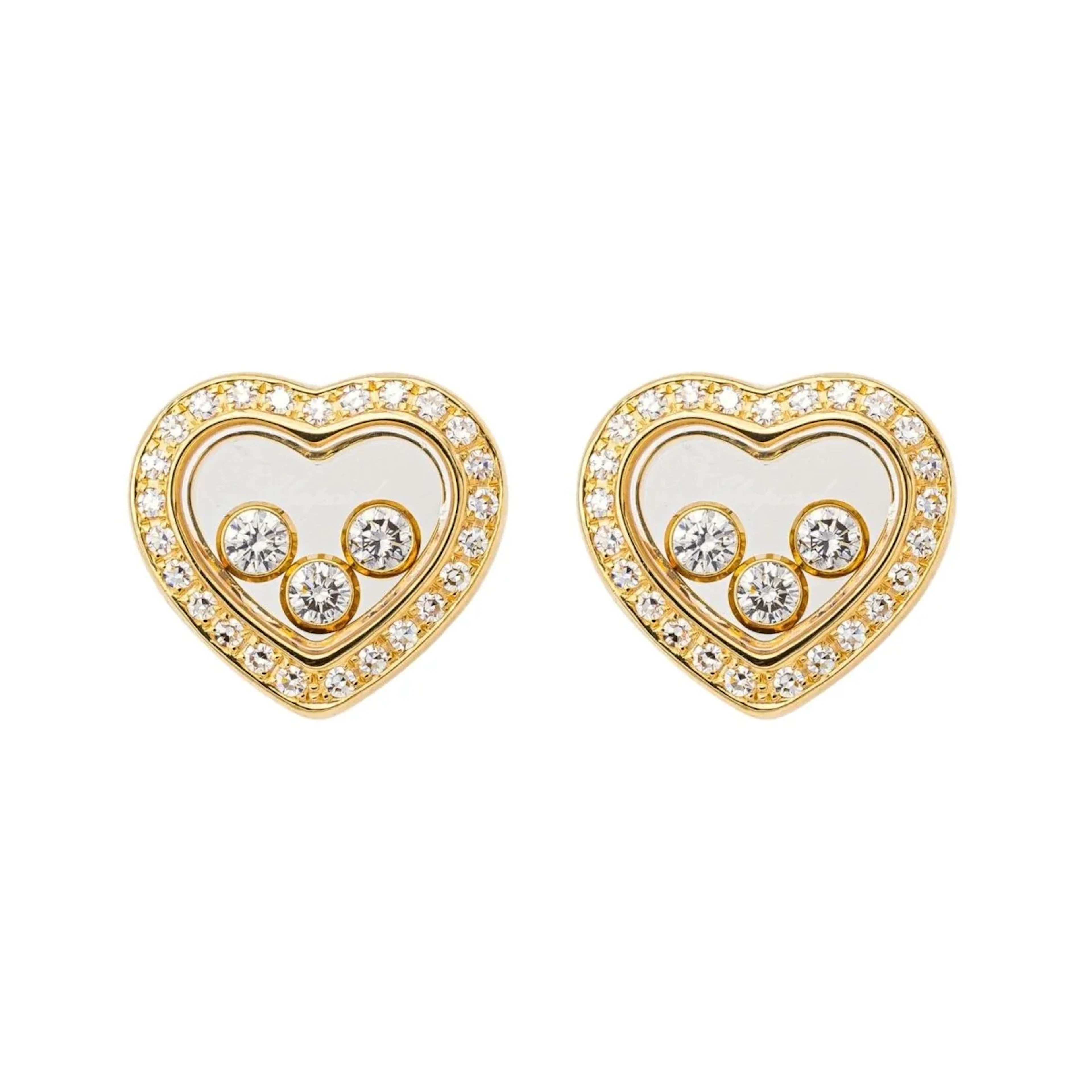 Earrings Happy Diamonds Icons" CHOPARD chips in yellow gold and diamonds