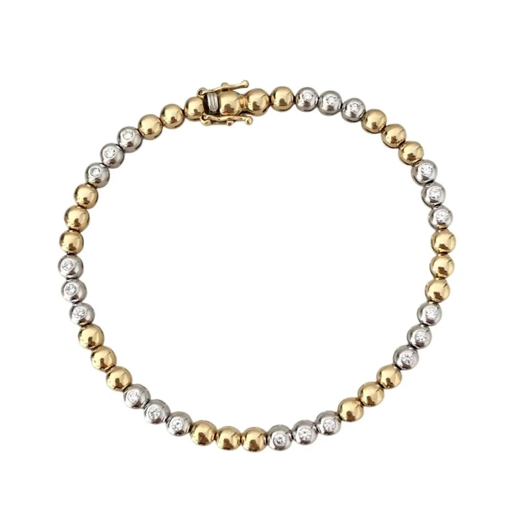 "Ligne" Bracelet in White gold, Yellow gold, and Diamonds