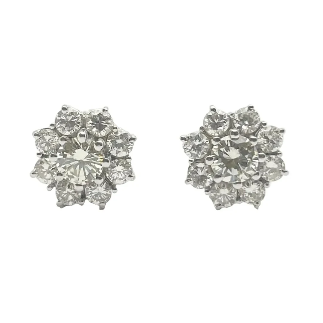 White gold and diamonds Earrings Puces