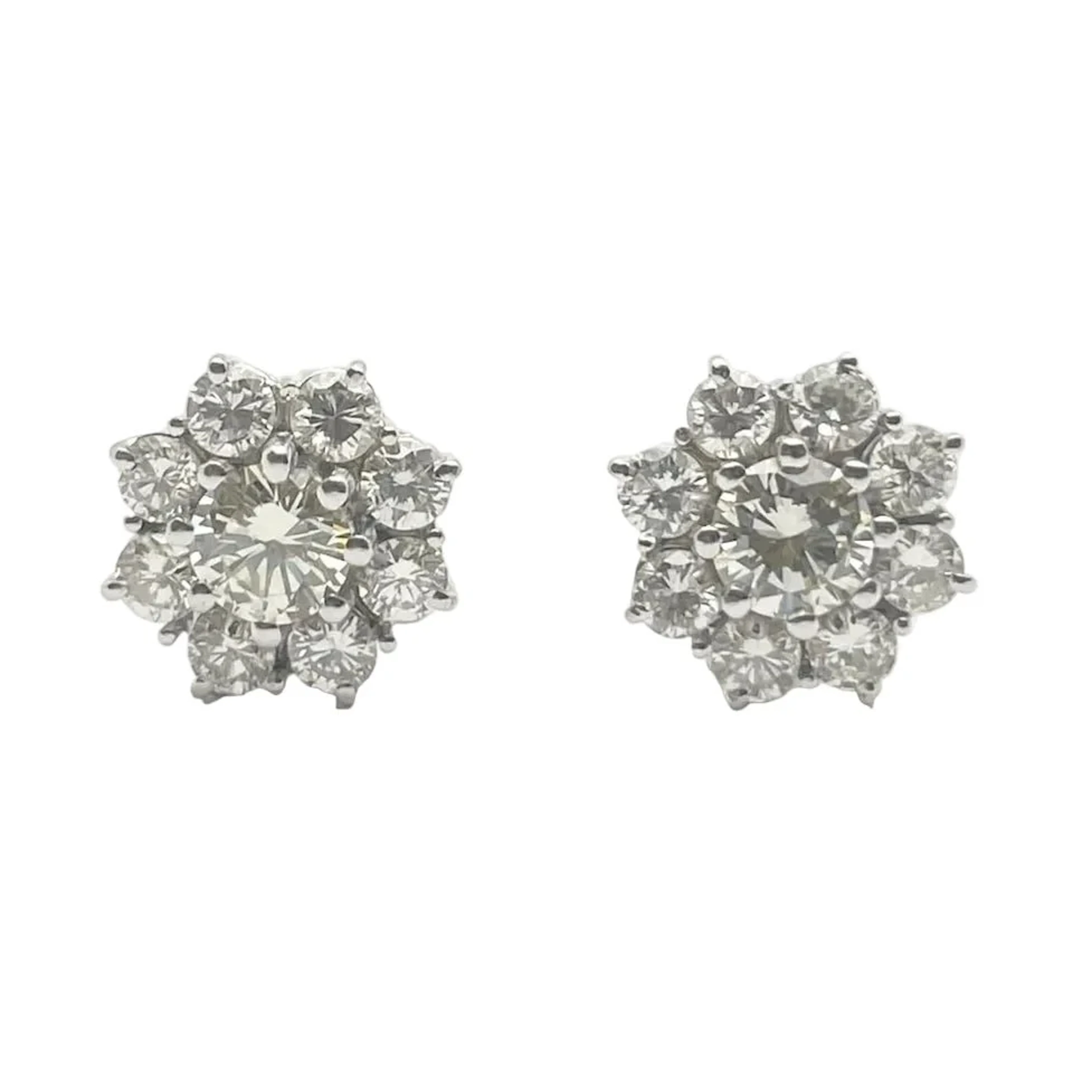 White gold and diamonds Earrings Puces
