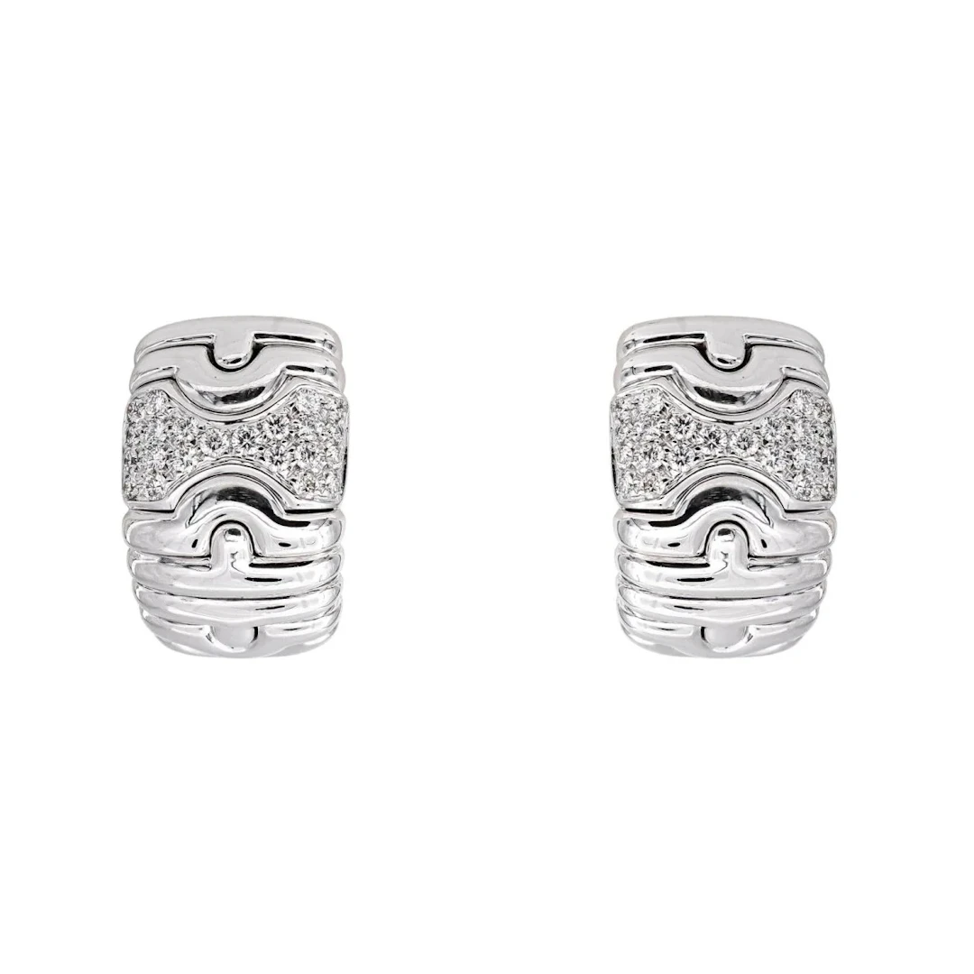 Bulgari Parentesi Earrings, White gold with Diamonds