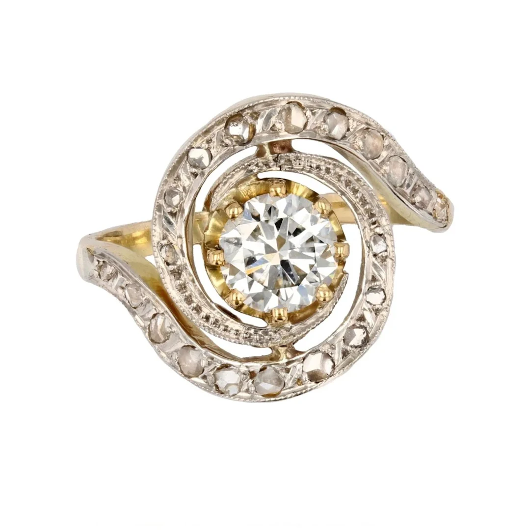 Entourage Ring in Yellow gold, Platinum and Diamonds