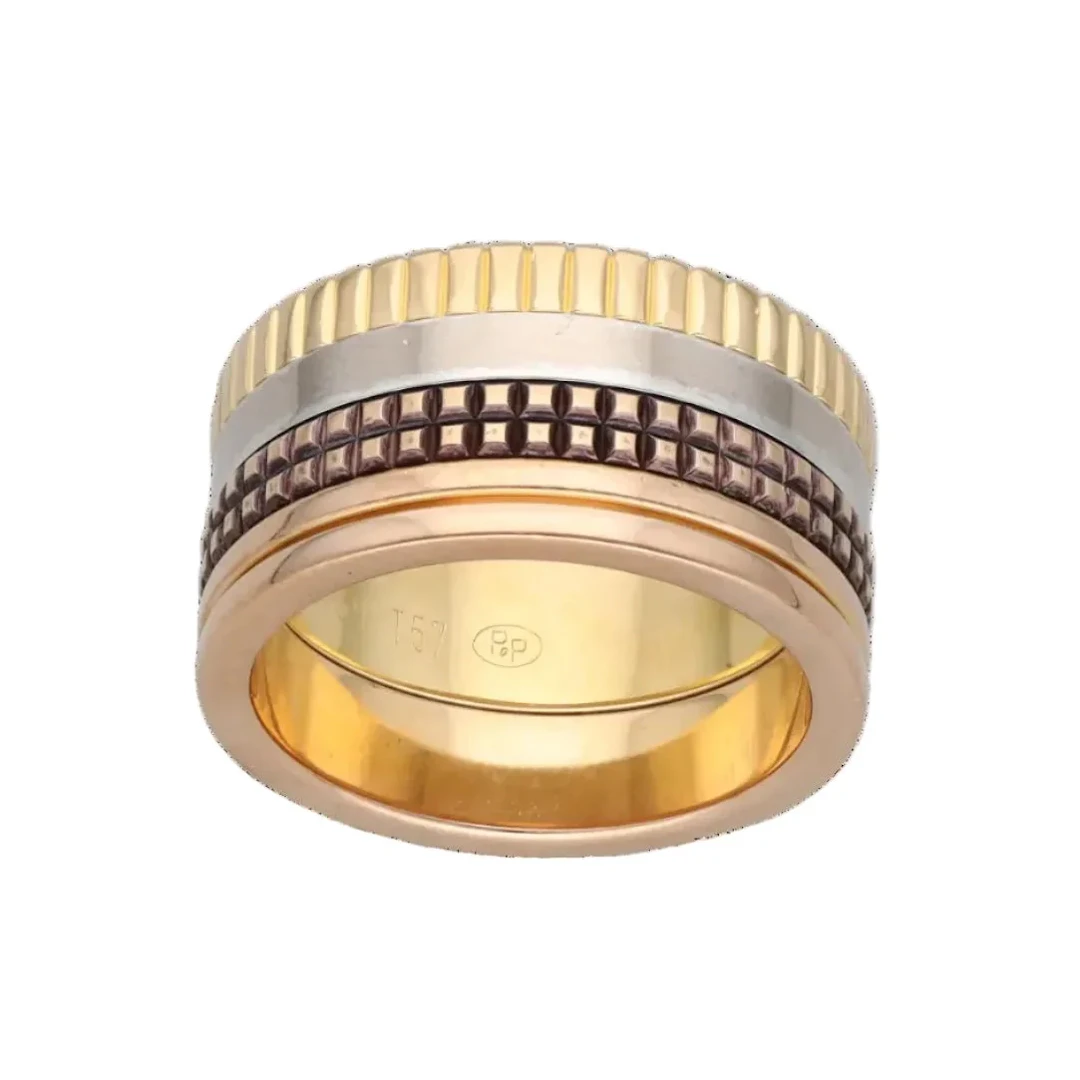 BOUCHERON "Quatre" Band Ring in white gold, yellow gold, rose gold, and PVD