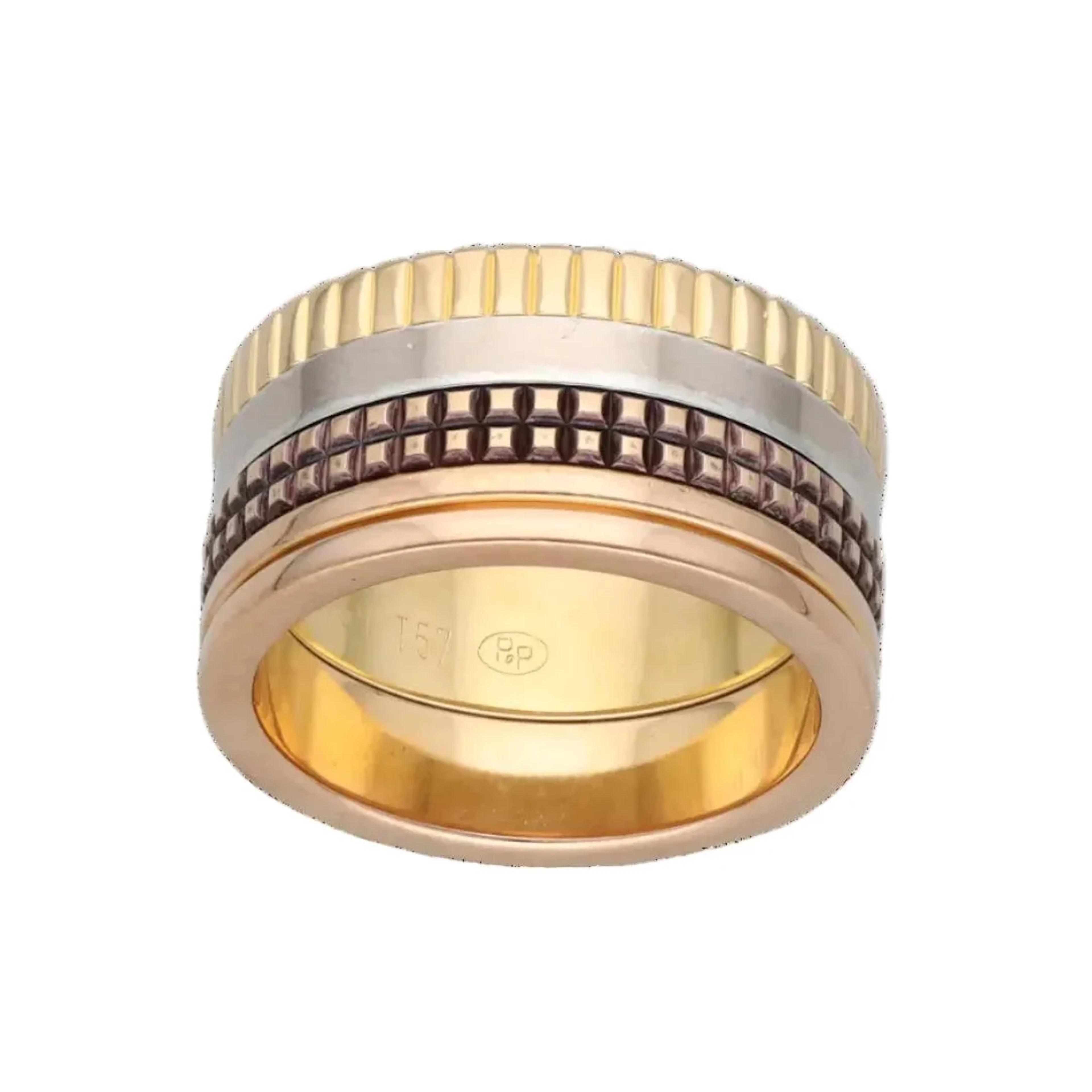 BOUCHERON "Quatre" Band Ring in white gold, yellow gold, rose gold, and PVD