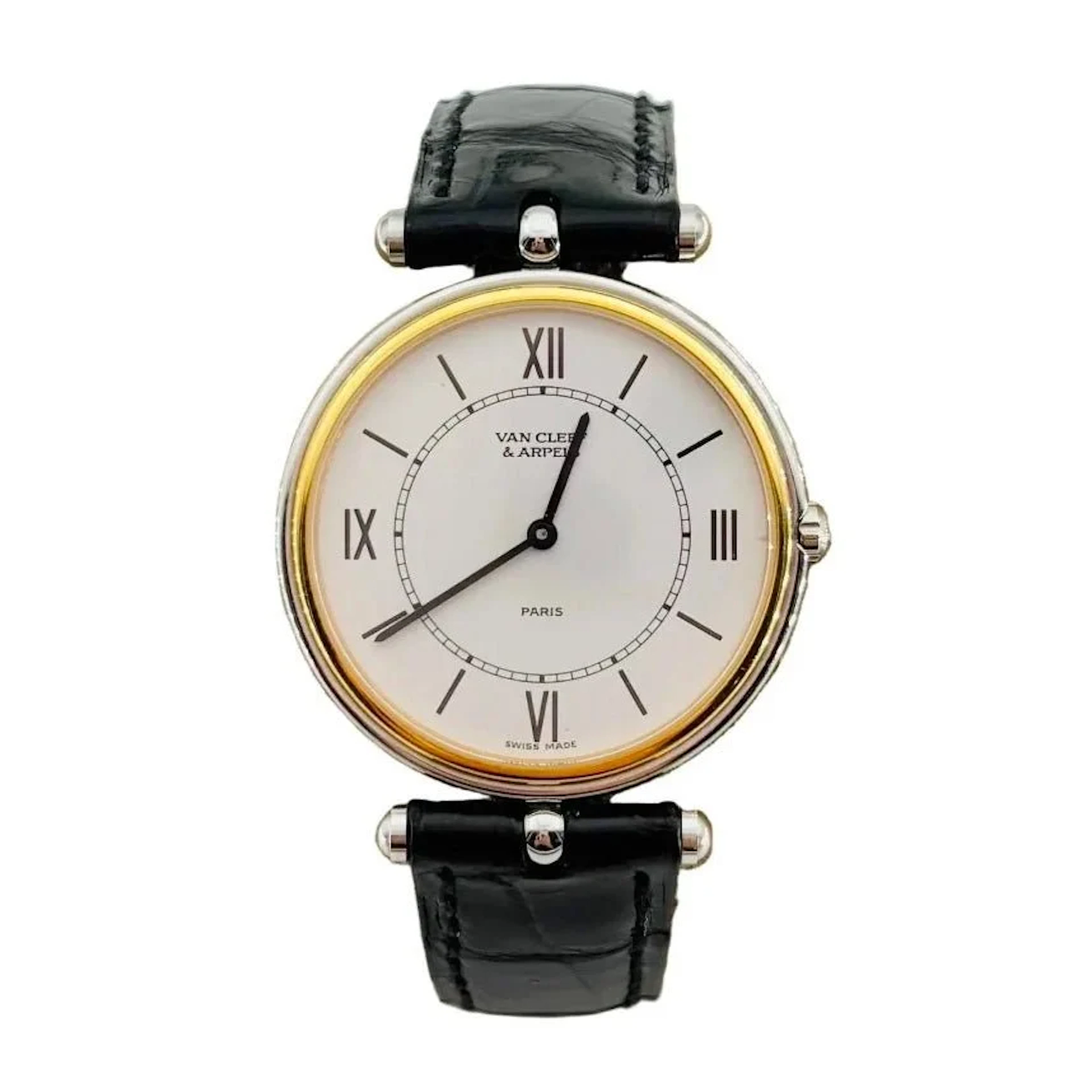 VAN CLEEF & ARPELS "La Collection" Watch in yellow gold, stainless