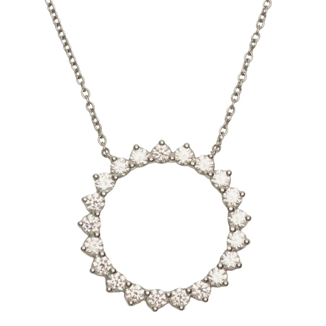 Necklace Pendant TIFFANY & CO. "Open Circle" in Platinum and Diamonds