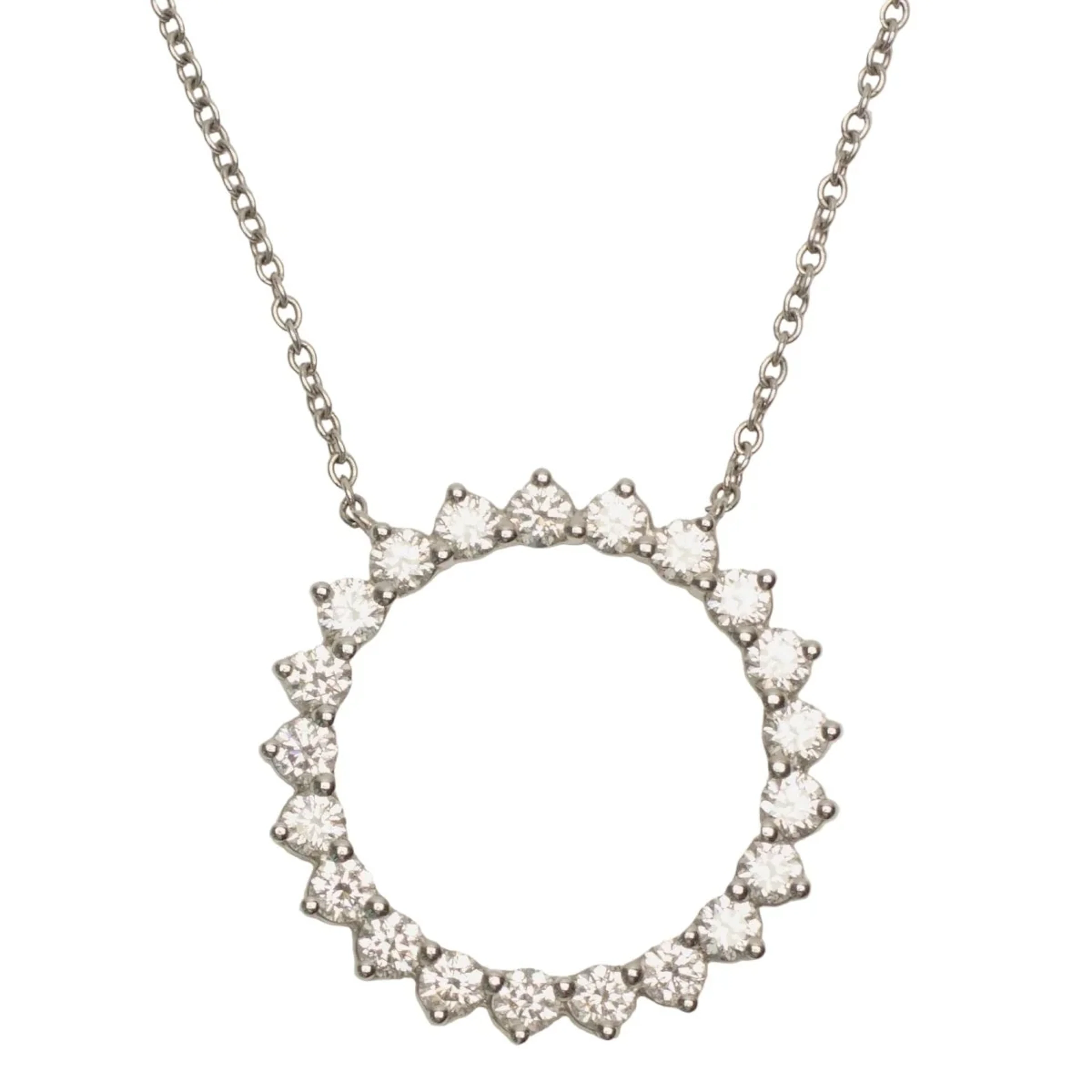 Necklace Pendant TIFFANY & CO. "Open Circle" in Platinum and Diamonds