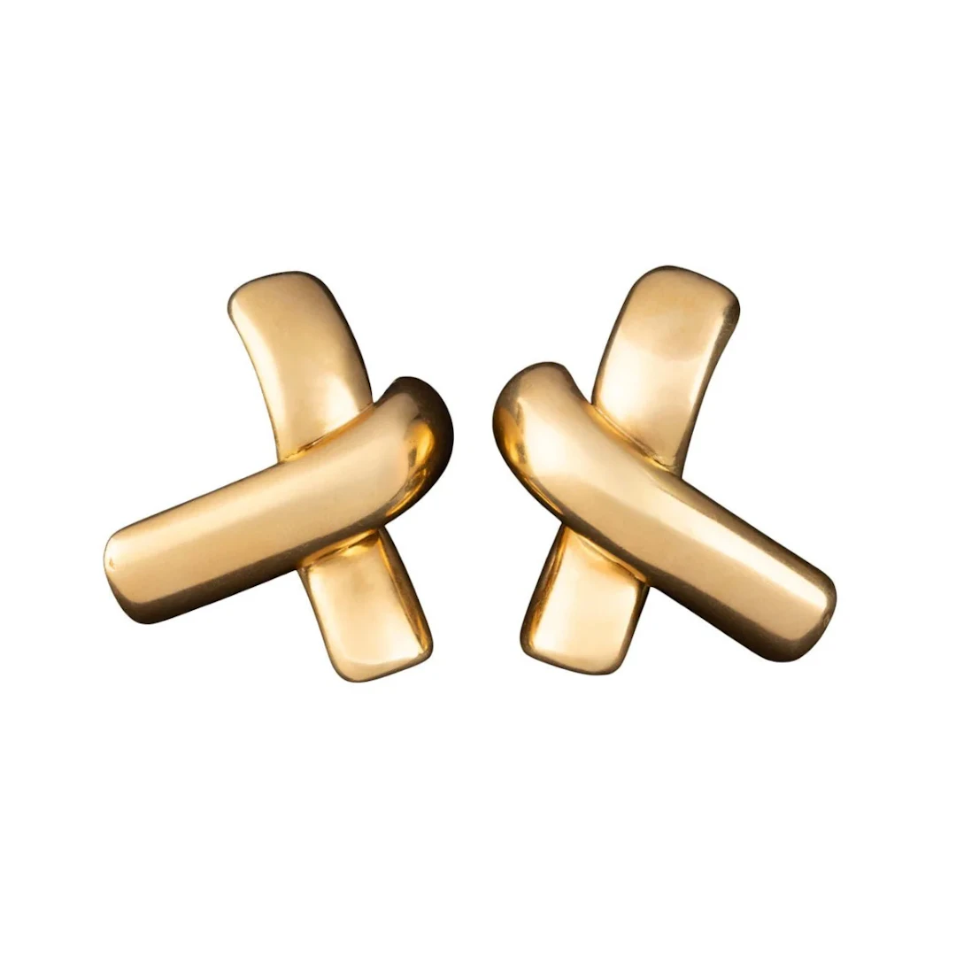 Boucles d’oreilles croix en or 18k