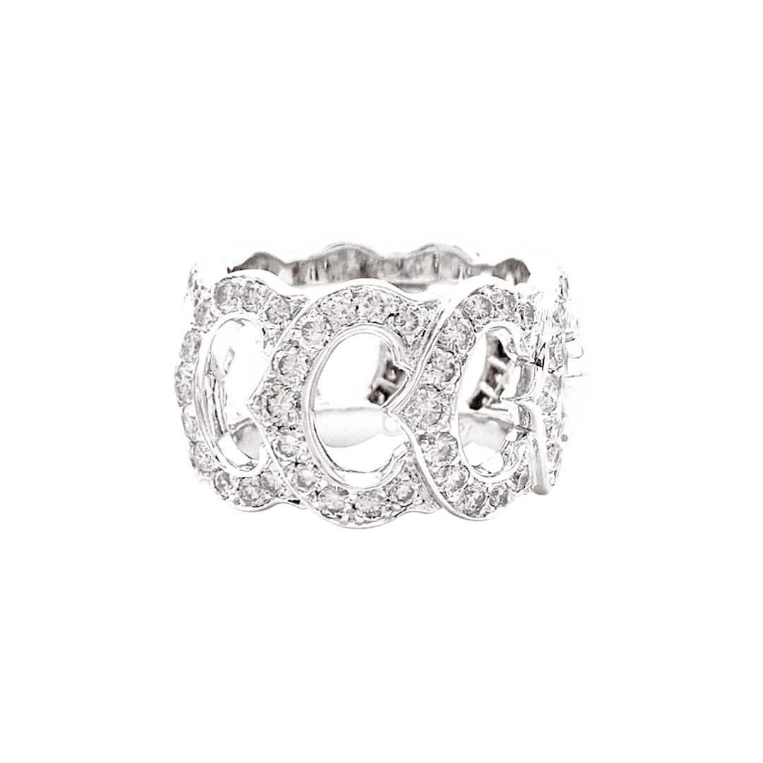 Ring CARTIER banner "C de Cartier" in white gold and diamonds.