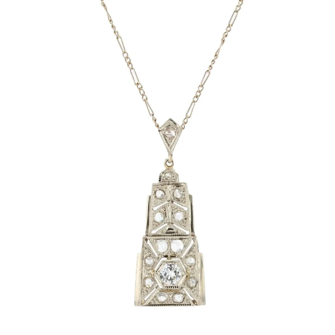 Necklace Pendant in white gold and diamonds