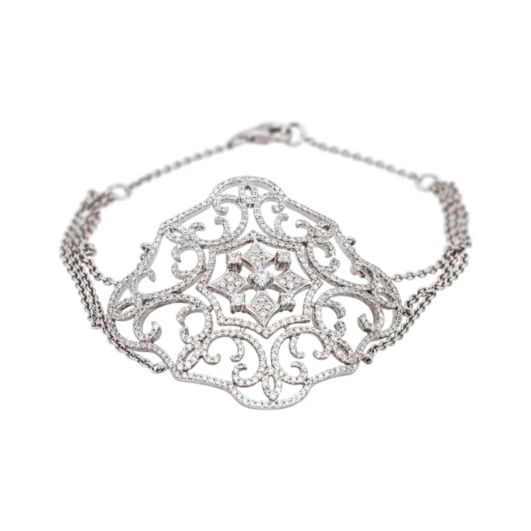 Bracelet en or blanc et diamants