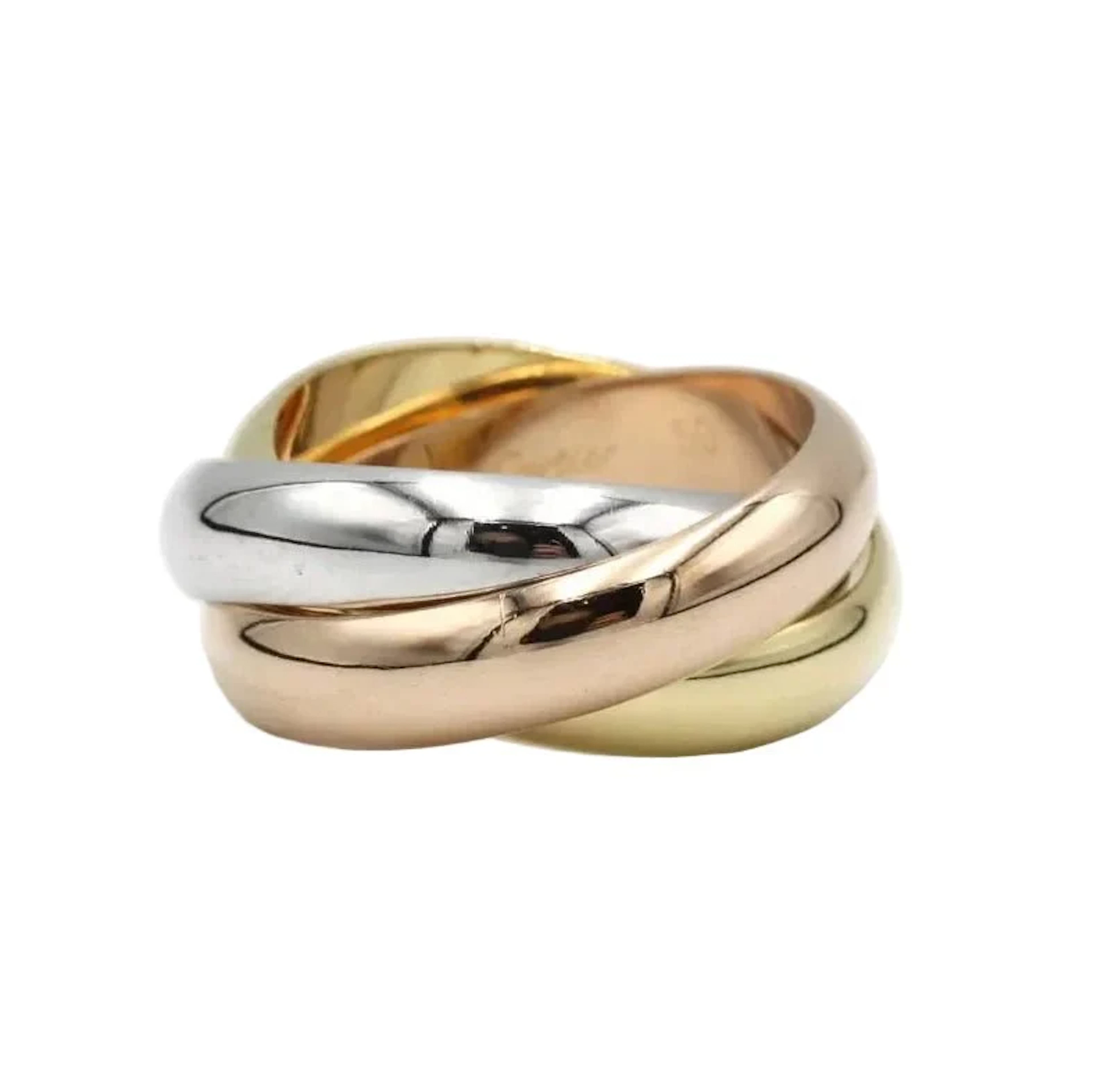 CARTIER "Trinity" Wedding band in white gold, yellow gold, and rose gold