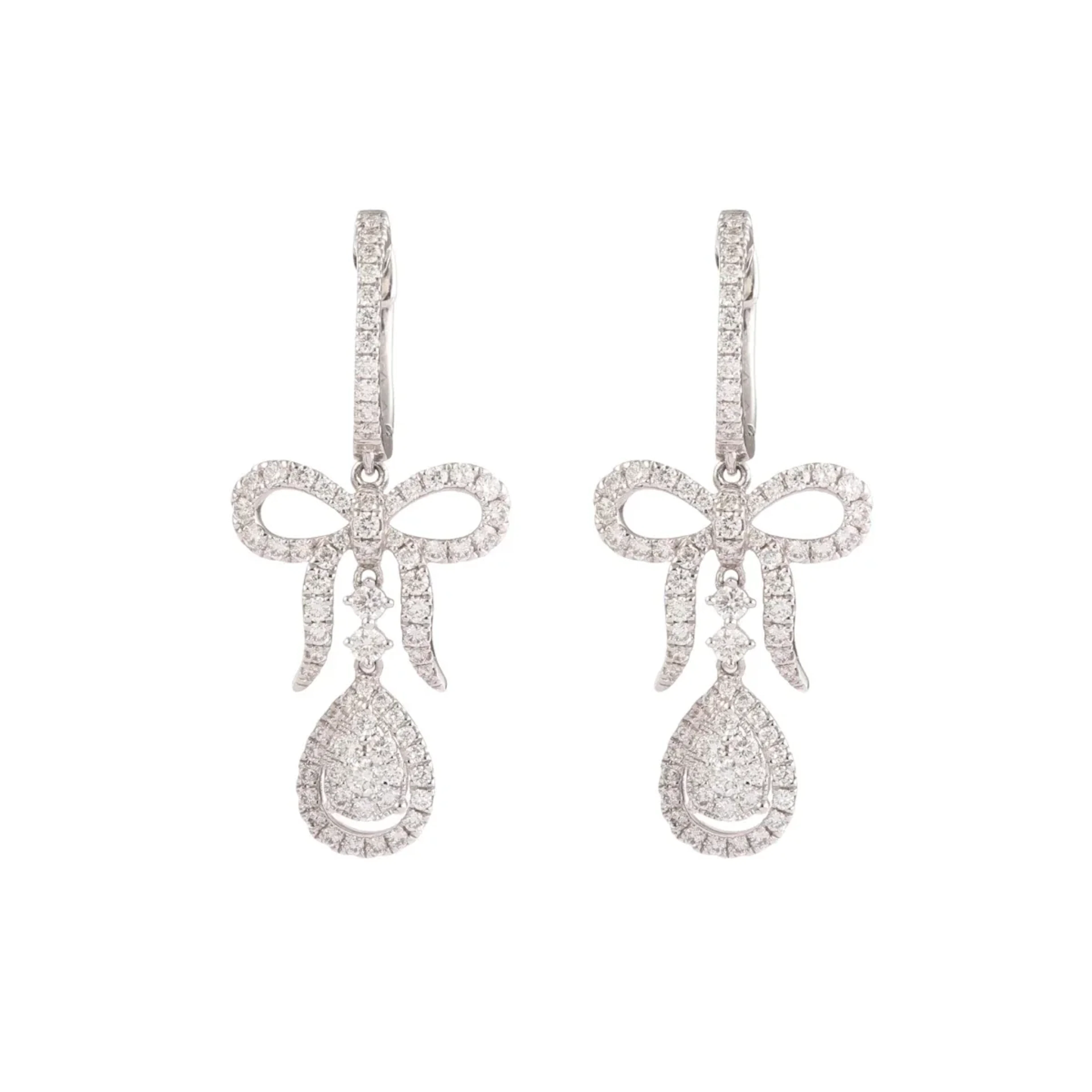 White Gold and Diamond Lever-back Earrings