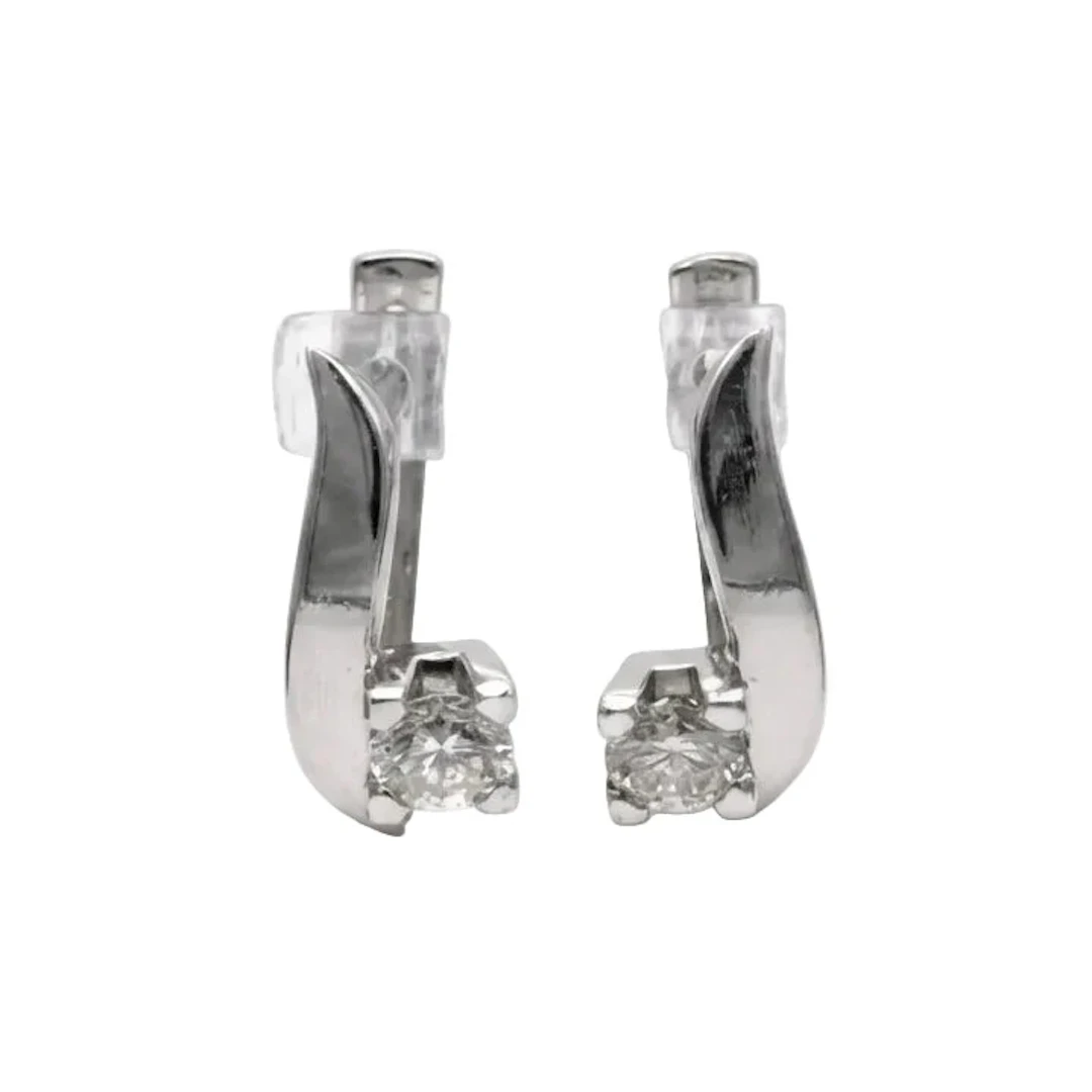 Boucles d'oreilles Dormeuses en or blanc et diamants