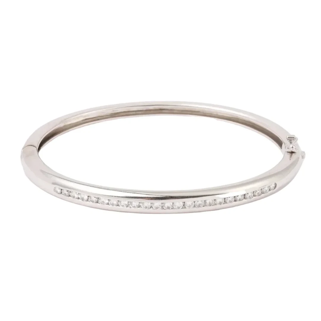 White Gold and Diamond Bangle Bracelet