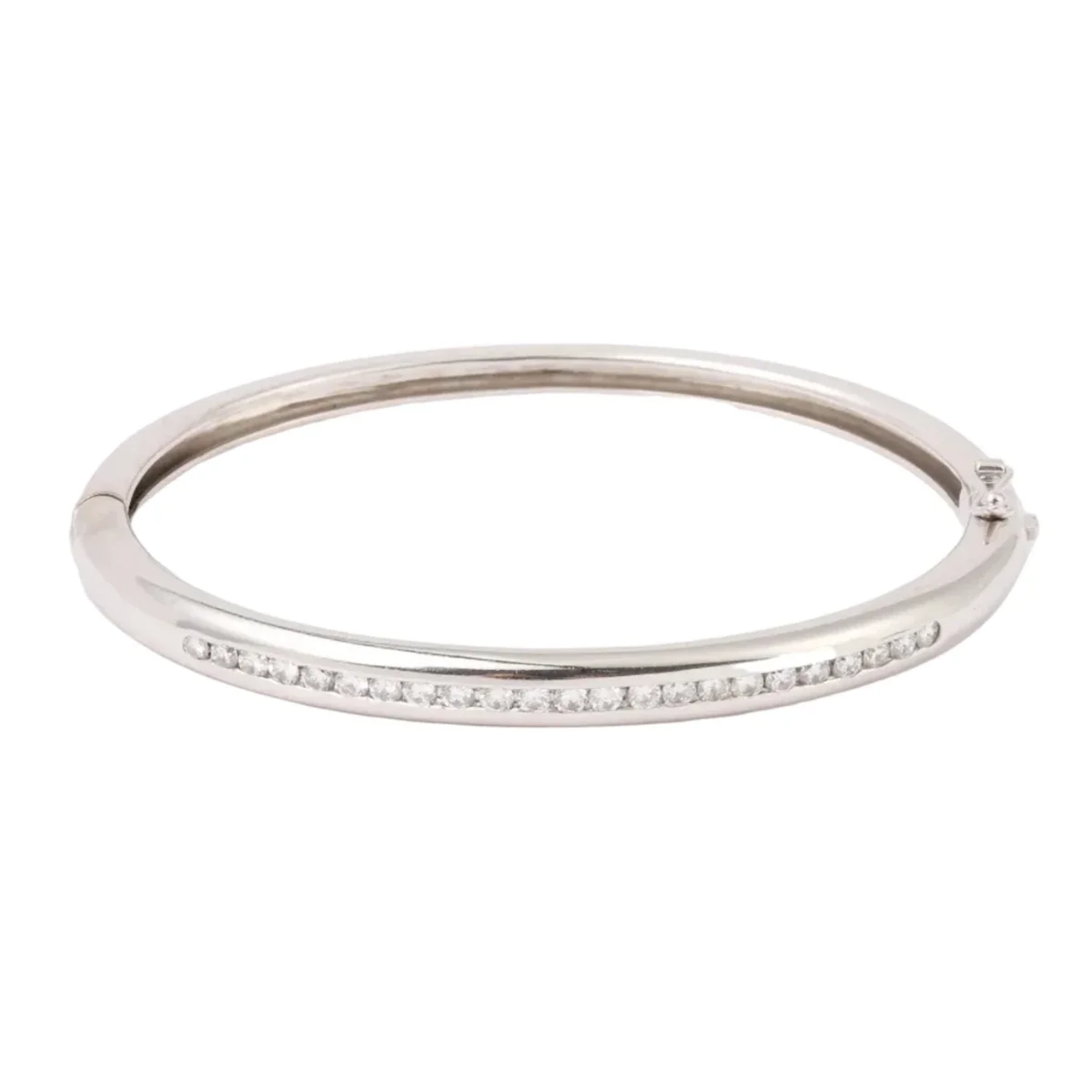 White Gold and Diamond Bangle Bracelet