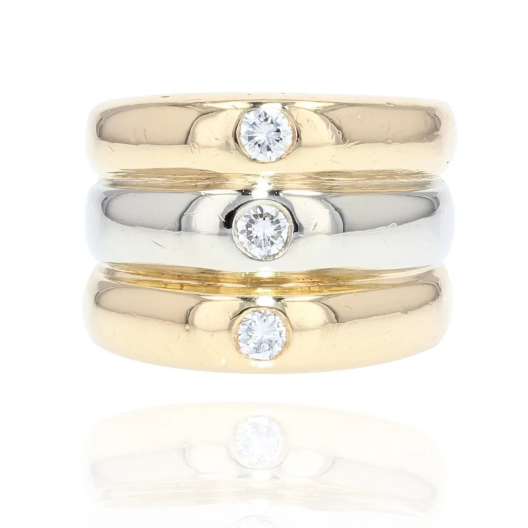 Ring Rush in white gold, yellow gold, rose gold and diamonds