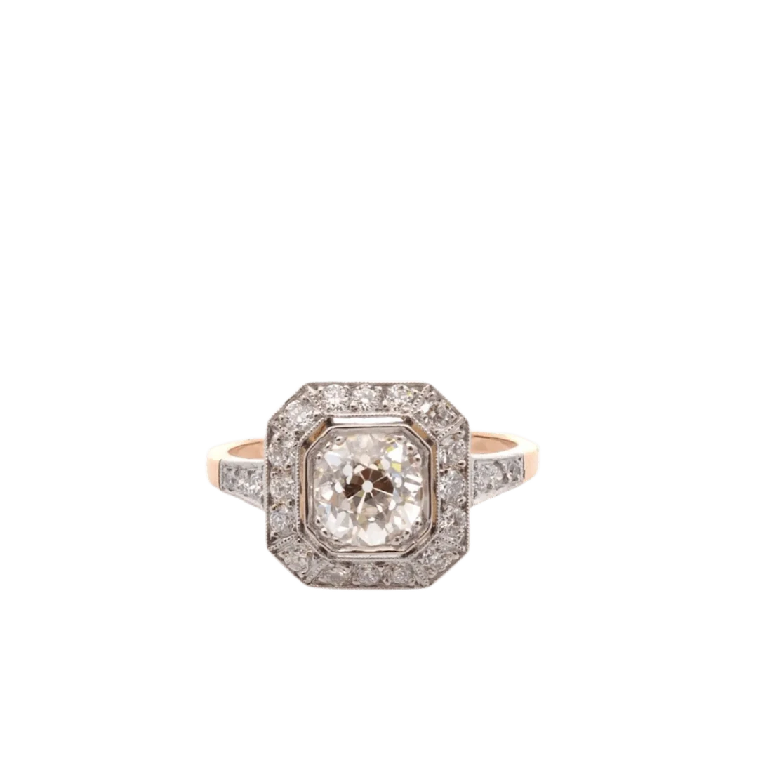 Ring Surroundings in yellow gold, paltinium and diamonds