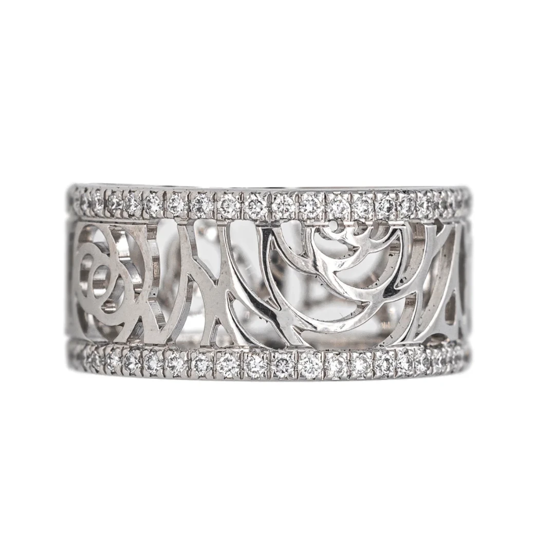 Ring CHANEL "Camélia" headband in white gold and diamonds