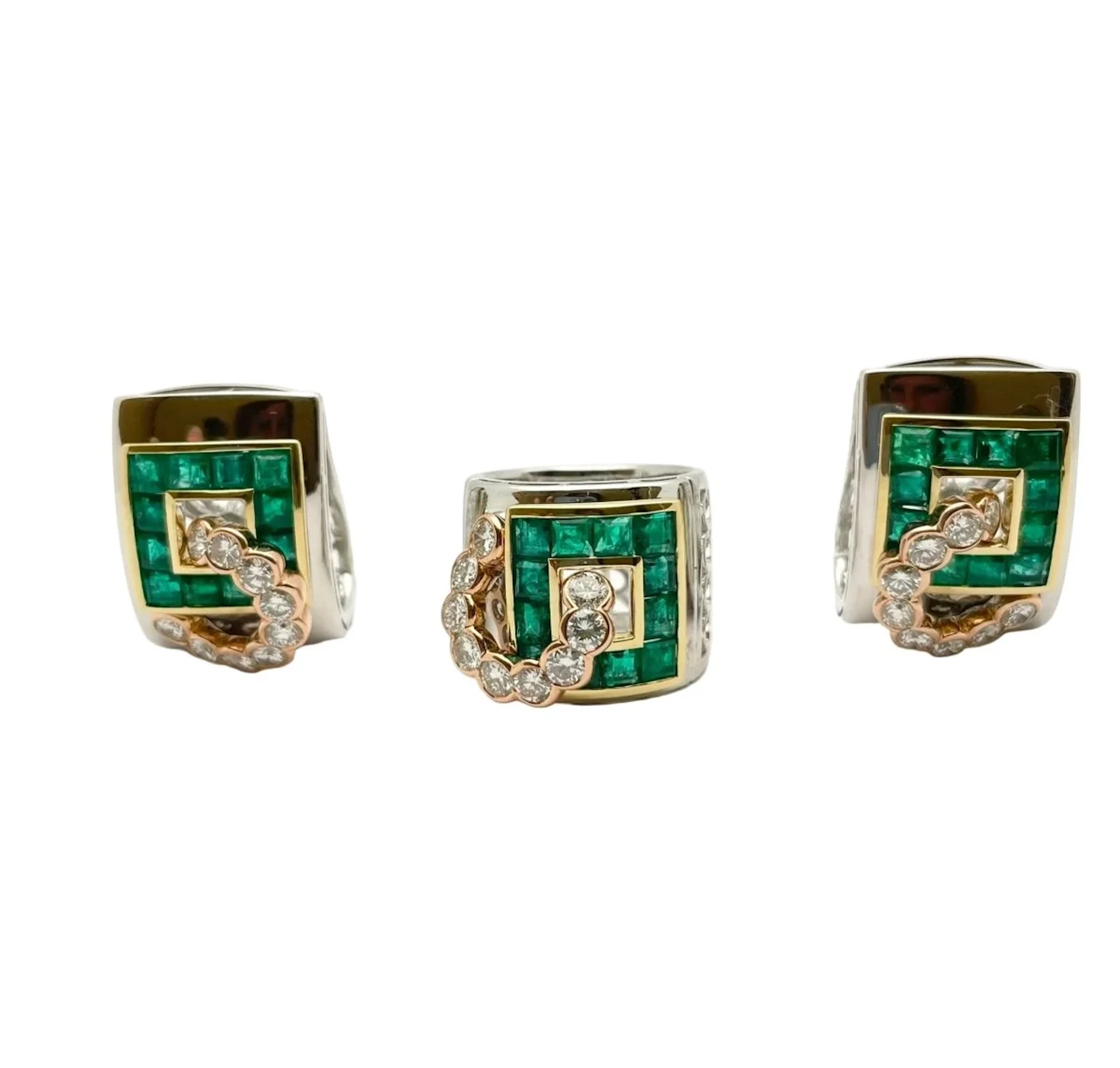 LUCIANO SOMENZI jewelry set in white gold, yellow gold, rose gold