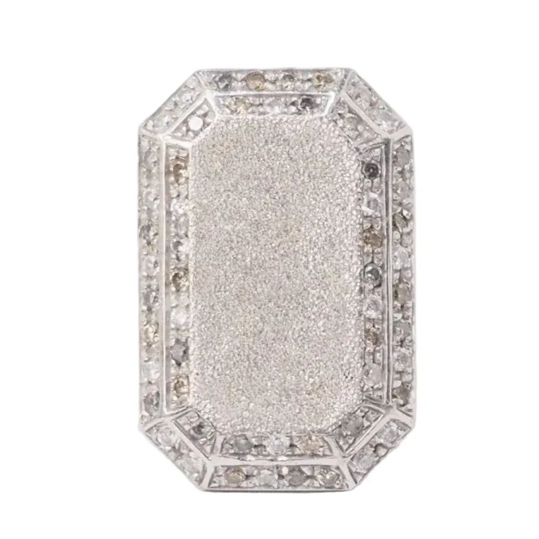 Ring Cocktail BUCCI "Emerauld Cut" in white gold and diamonds