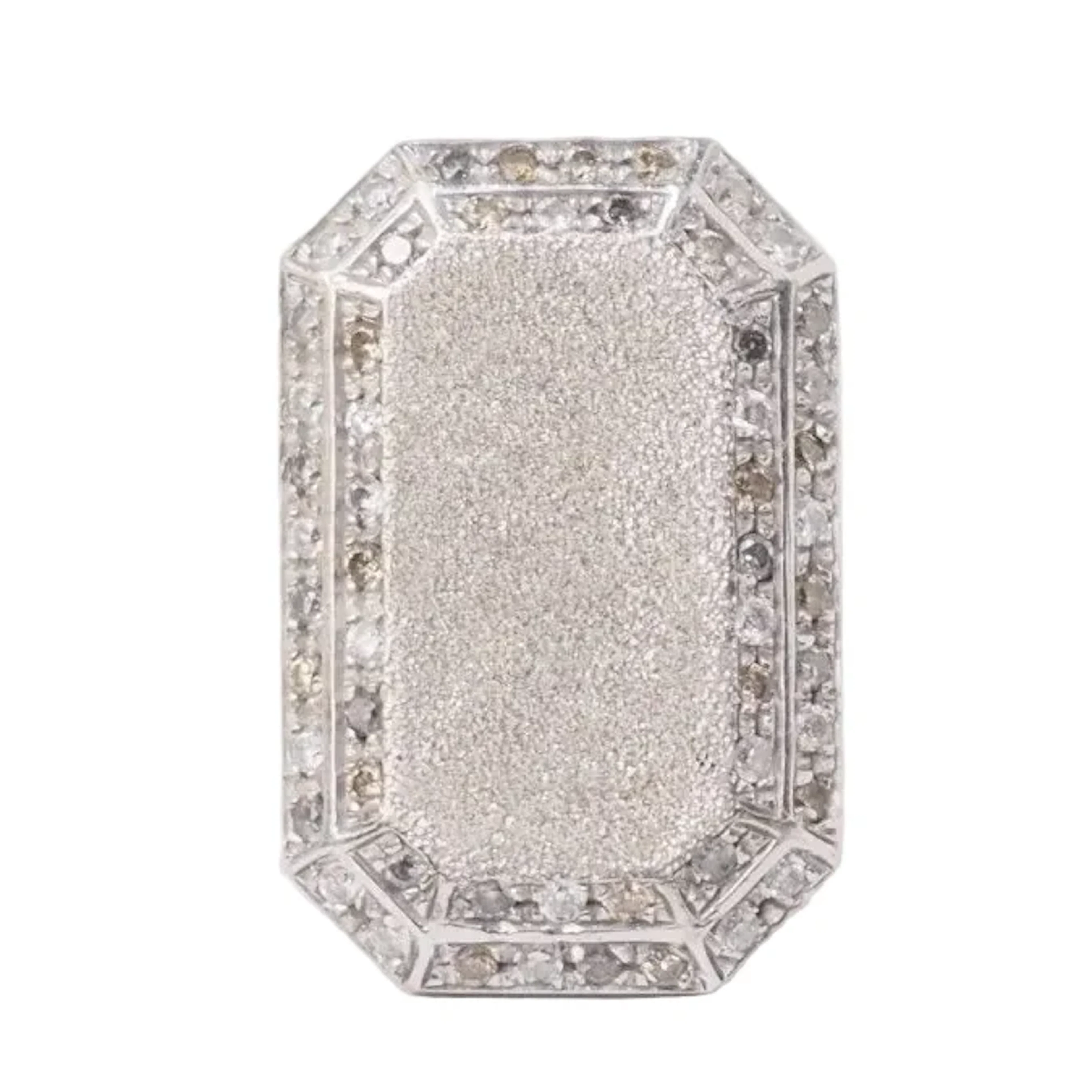 Ring Cocktail BUCCI "Emerauld Cut" in white gold and diamonds