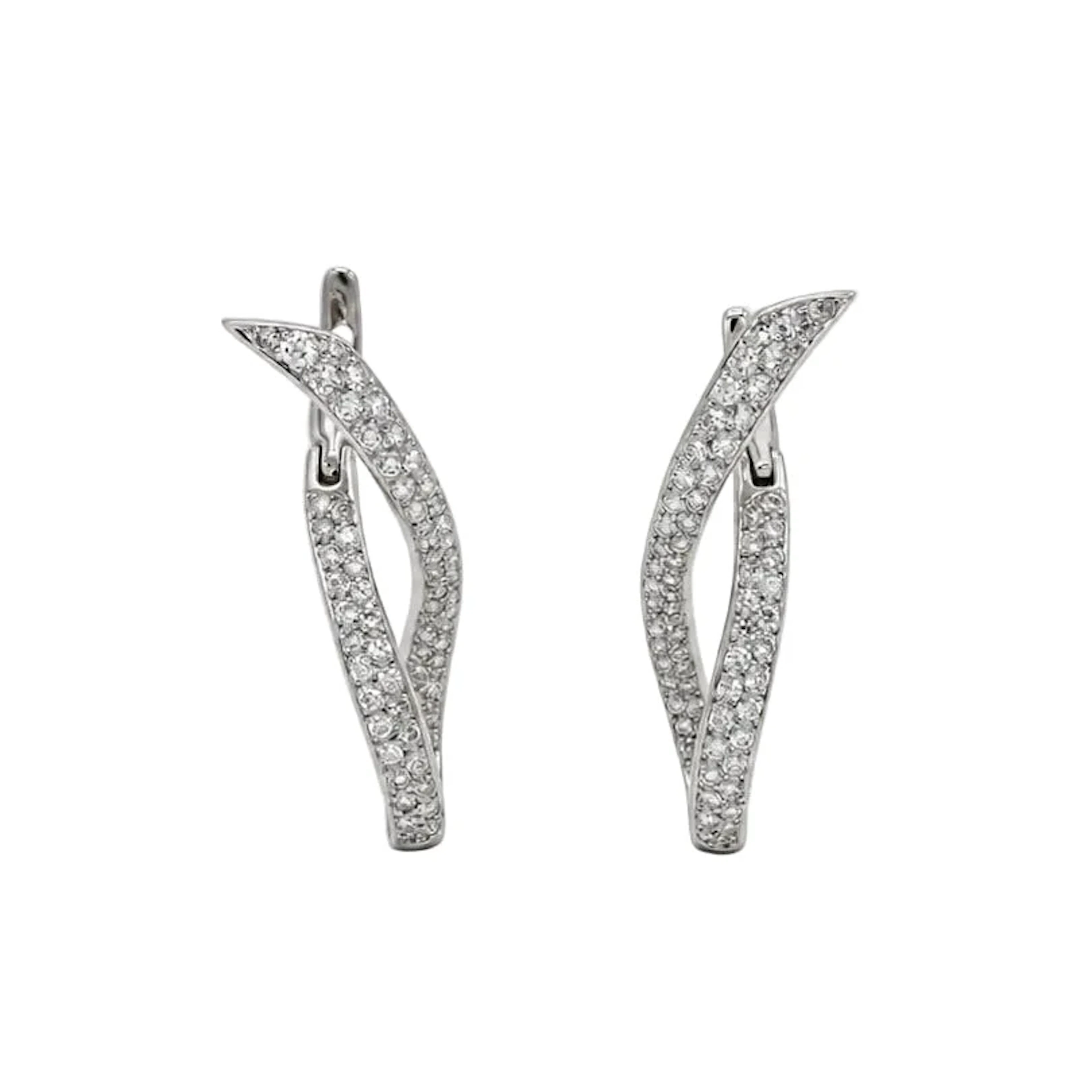 White Gold and Diamond Dangle Earrings