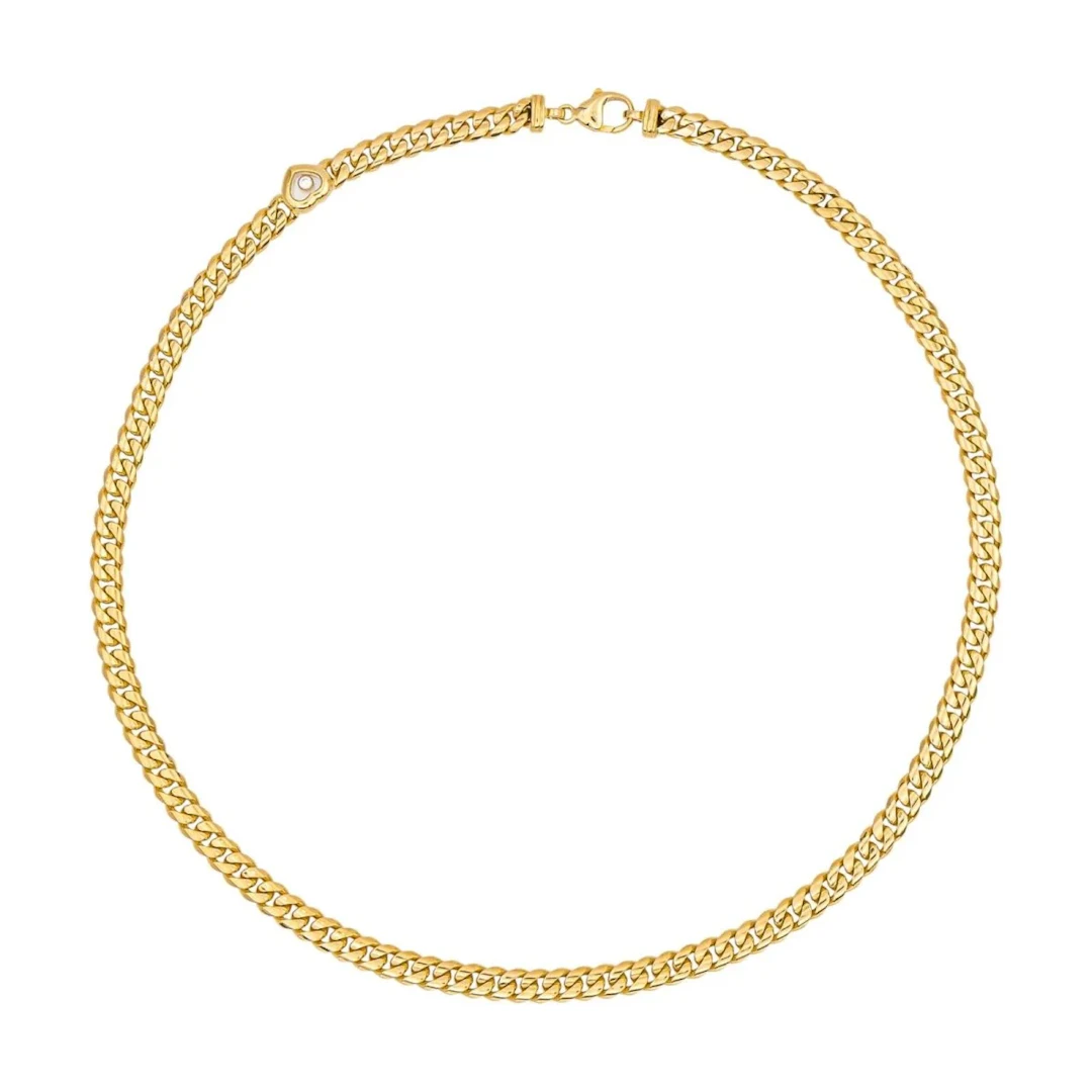 Chopard "Happy Diamond" Mesh Necklace in yellow gold and diamond