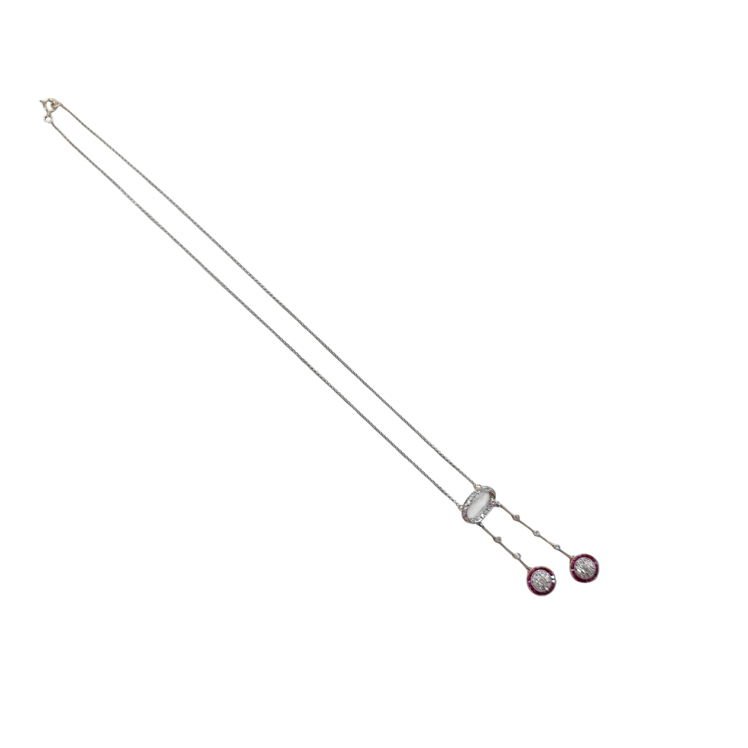 Necklace Neglected in white gold, yellow gold, ruby and diamonds.