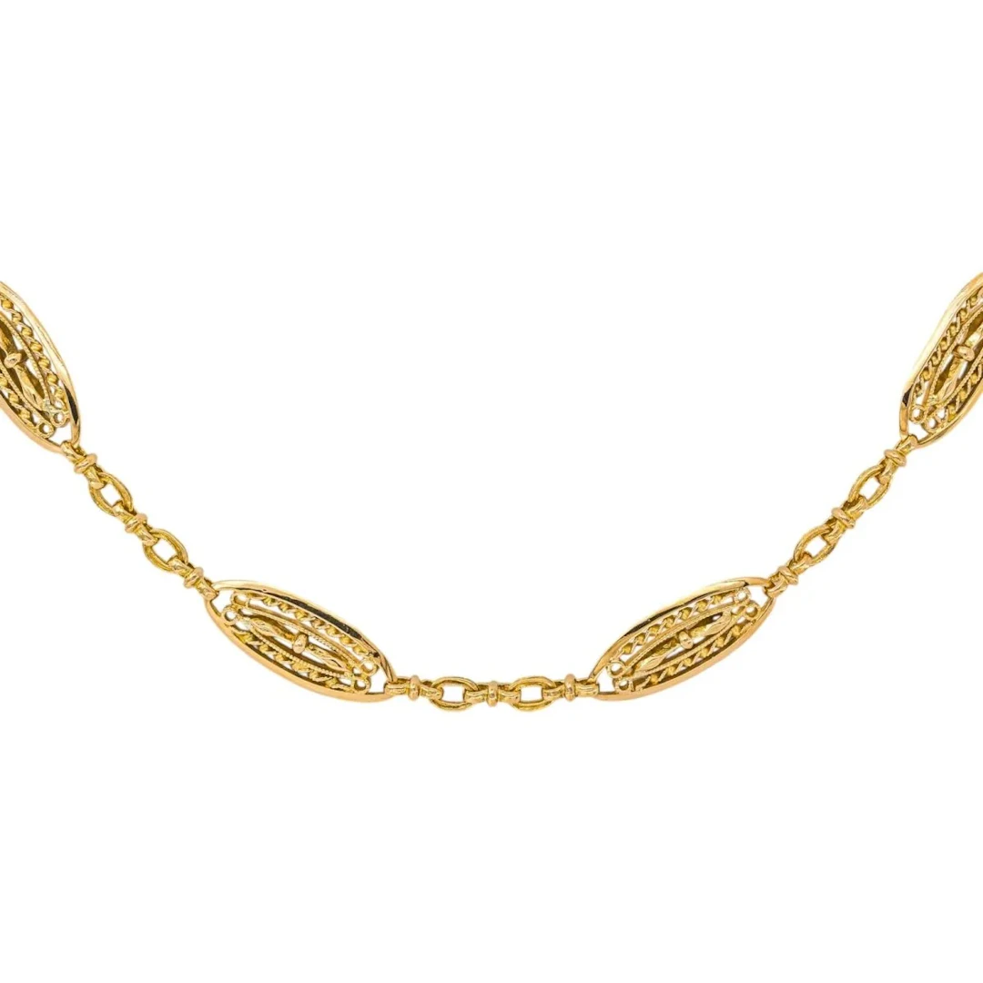 Yellow Gold Filigree Necklace