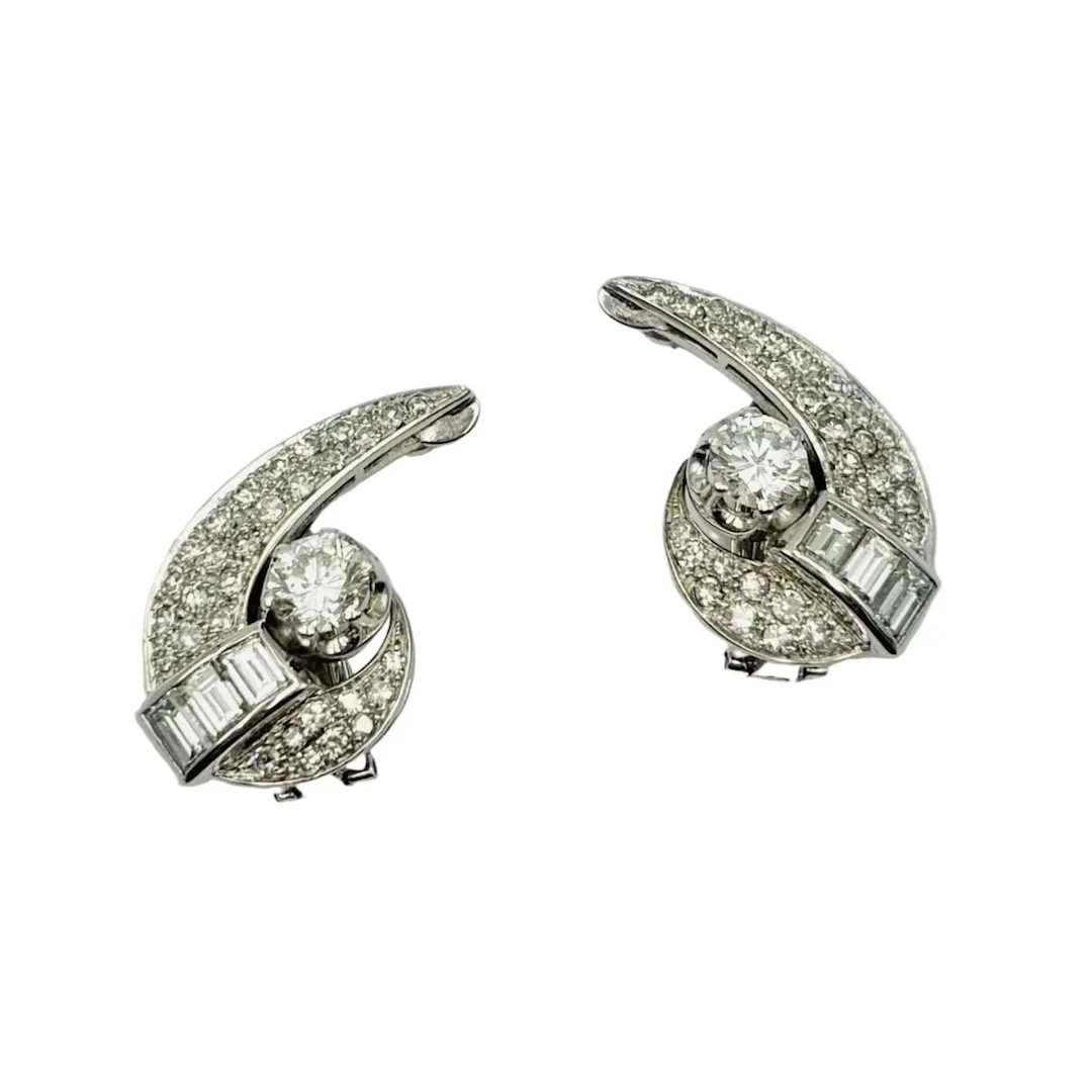 Clips Earrings in White gold, Platinum and Diamonds