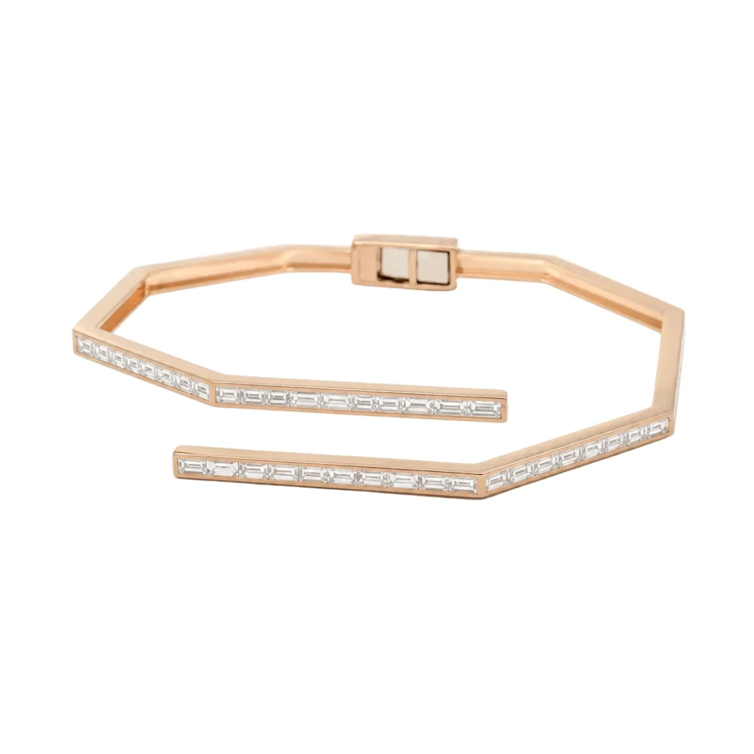 Rose Gold and Diamond Bangle Bracelet