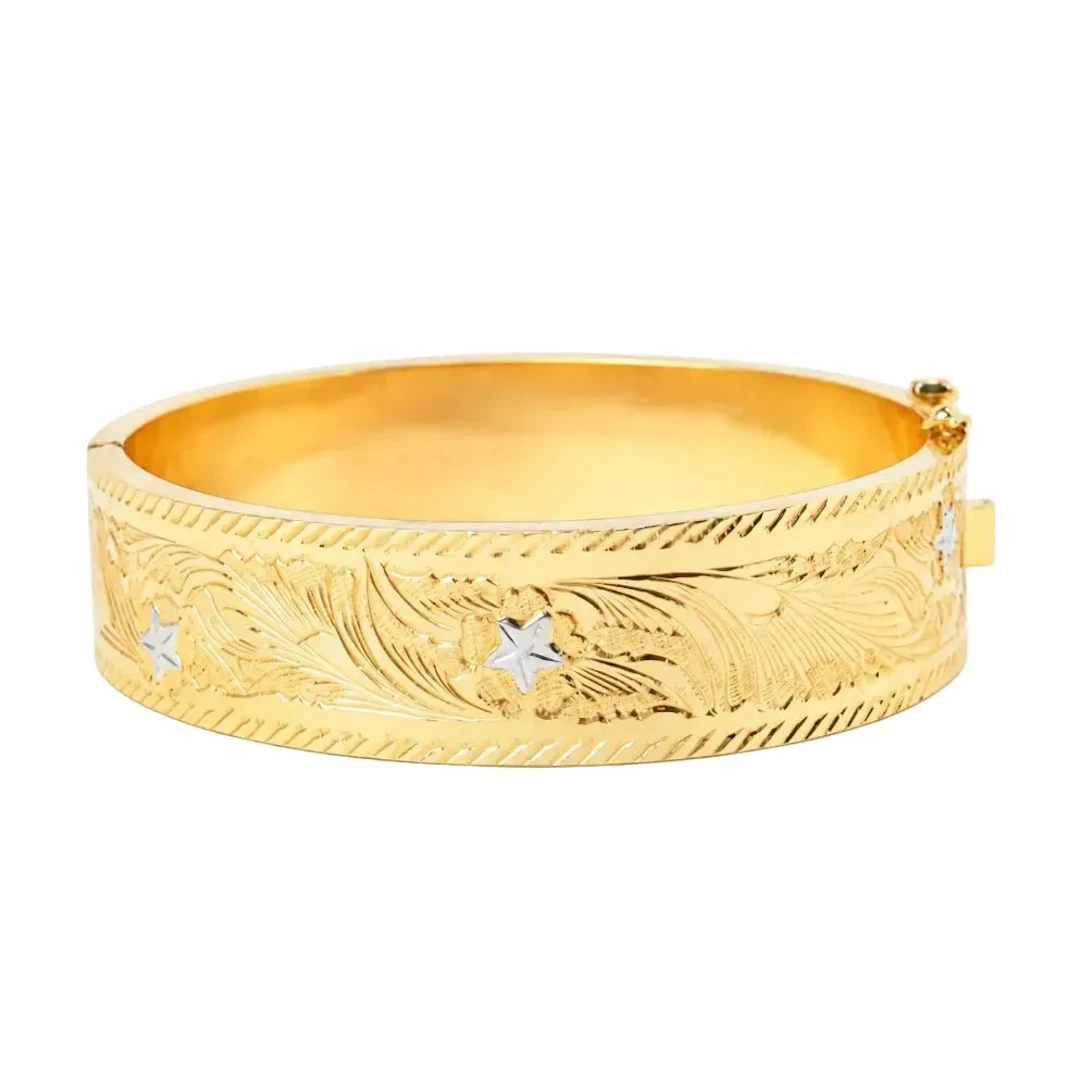 Bracelet Manchette en or blanc et or jaune