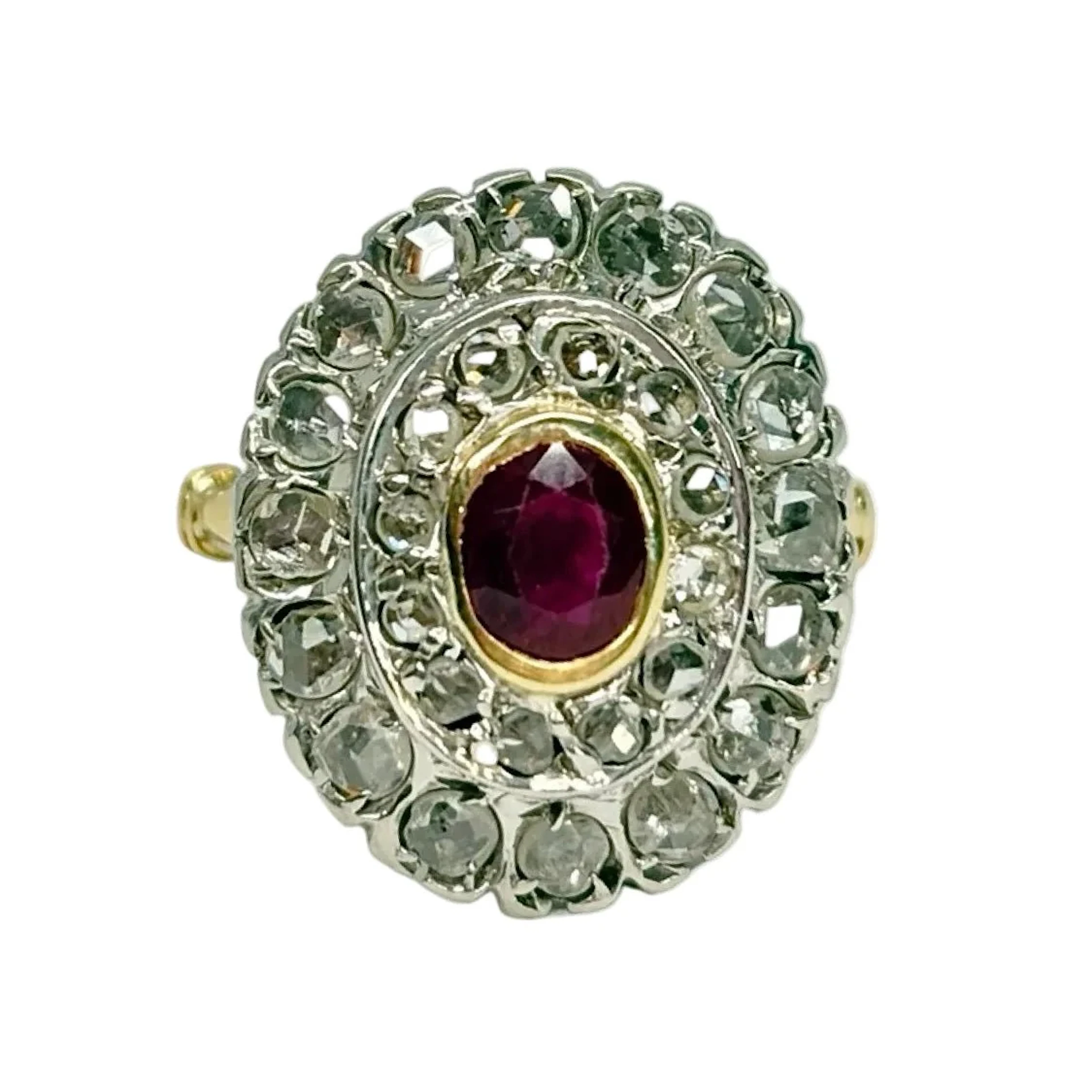 "Entourage" Ring in Yellow Gold, Rubies, and Diamonds