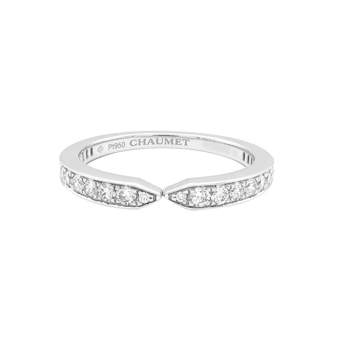 Bague Alliance CHAUMET "Triomphe" en platine et diamants